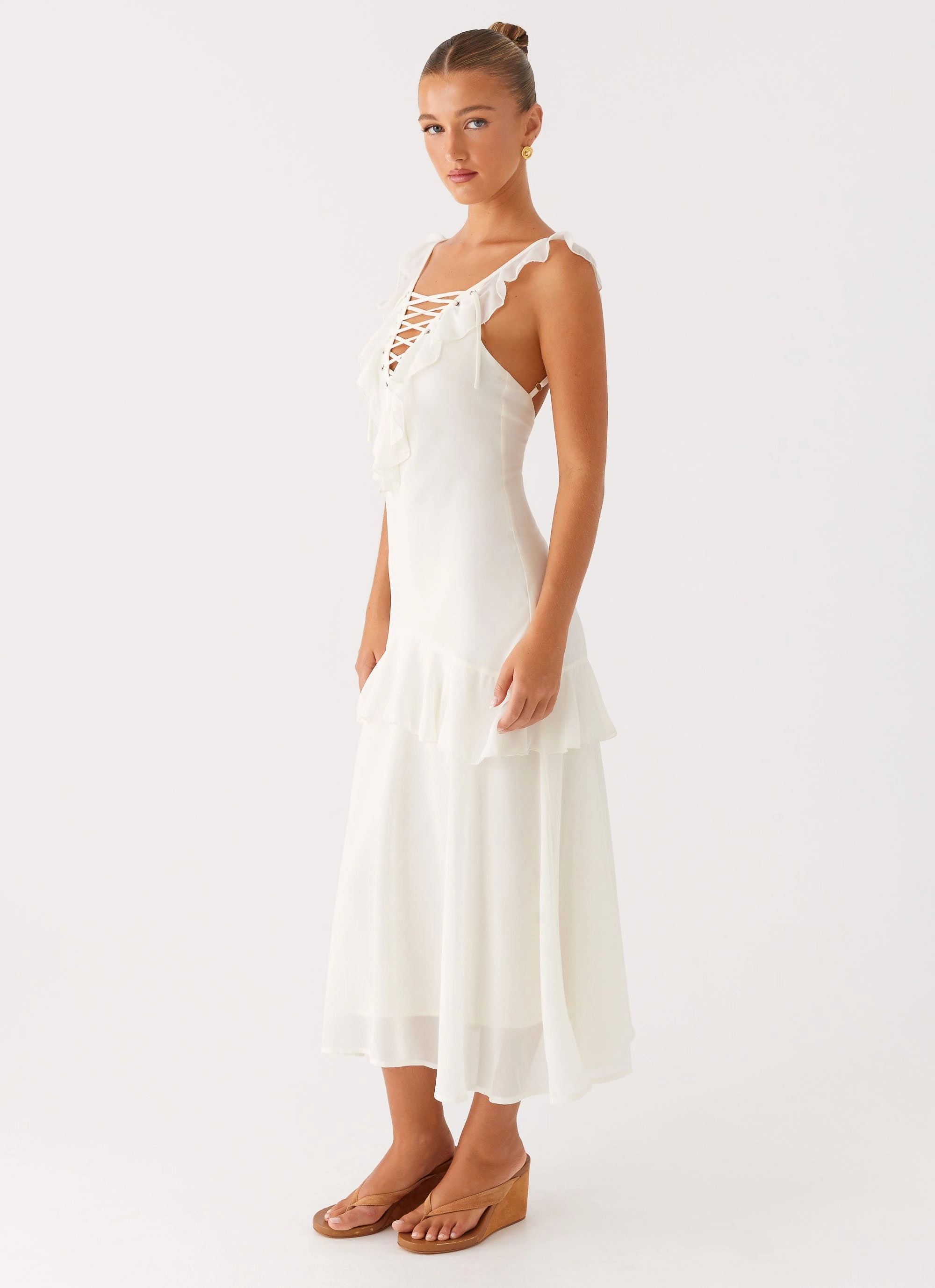 flattering appearance Chic and Cozy Celie Midi Dress - Ivory