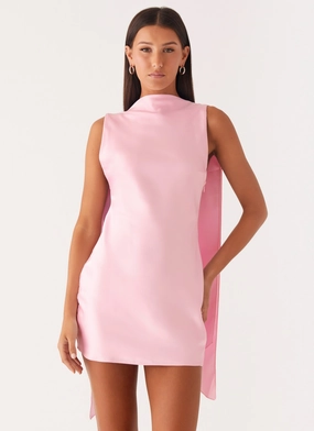 Mood Comfort Cerina High Neck Mini Dress - Pink