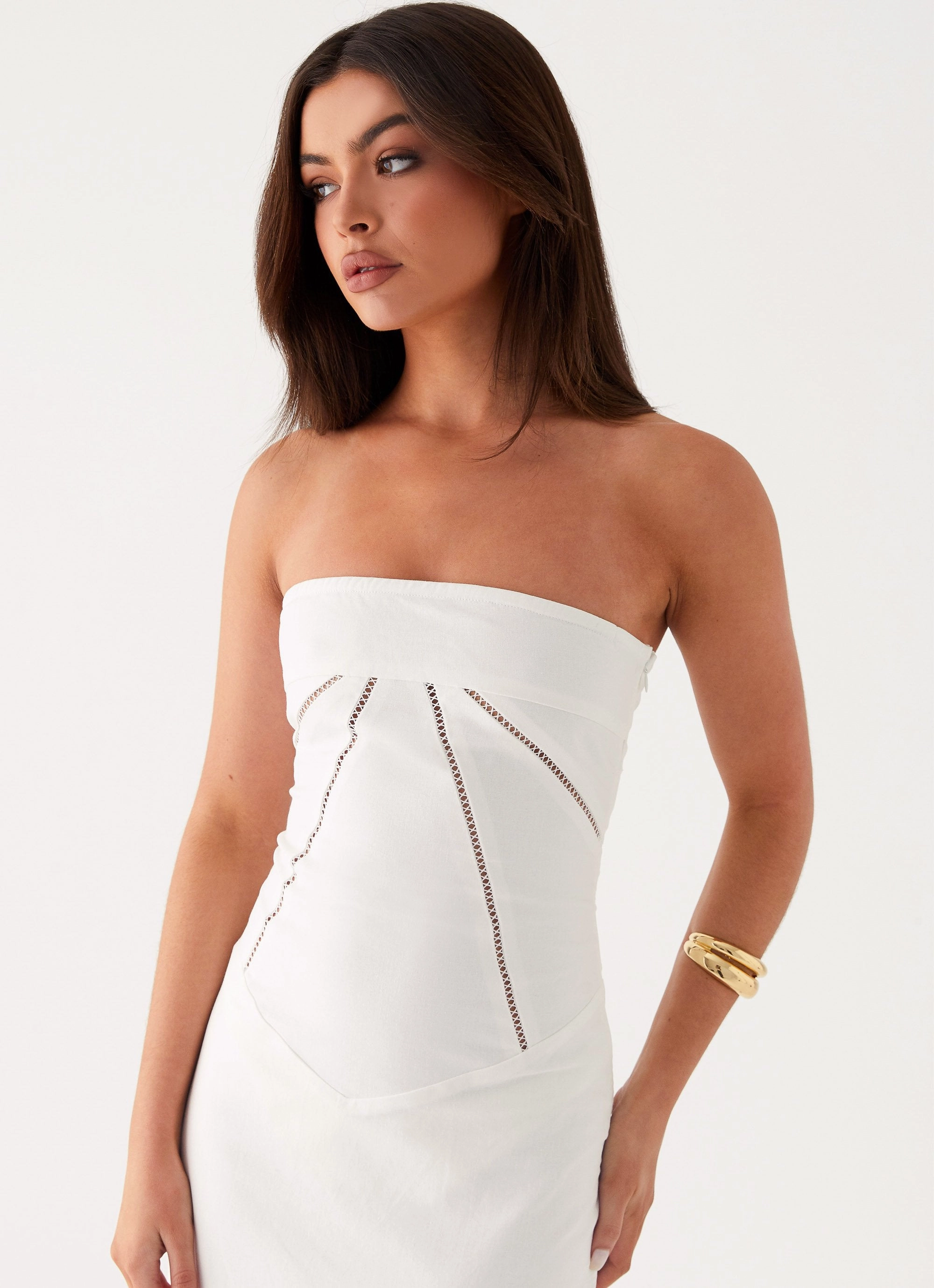 Cerisa Linen Maxi Dress - White Outfit Core Relax Form