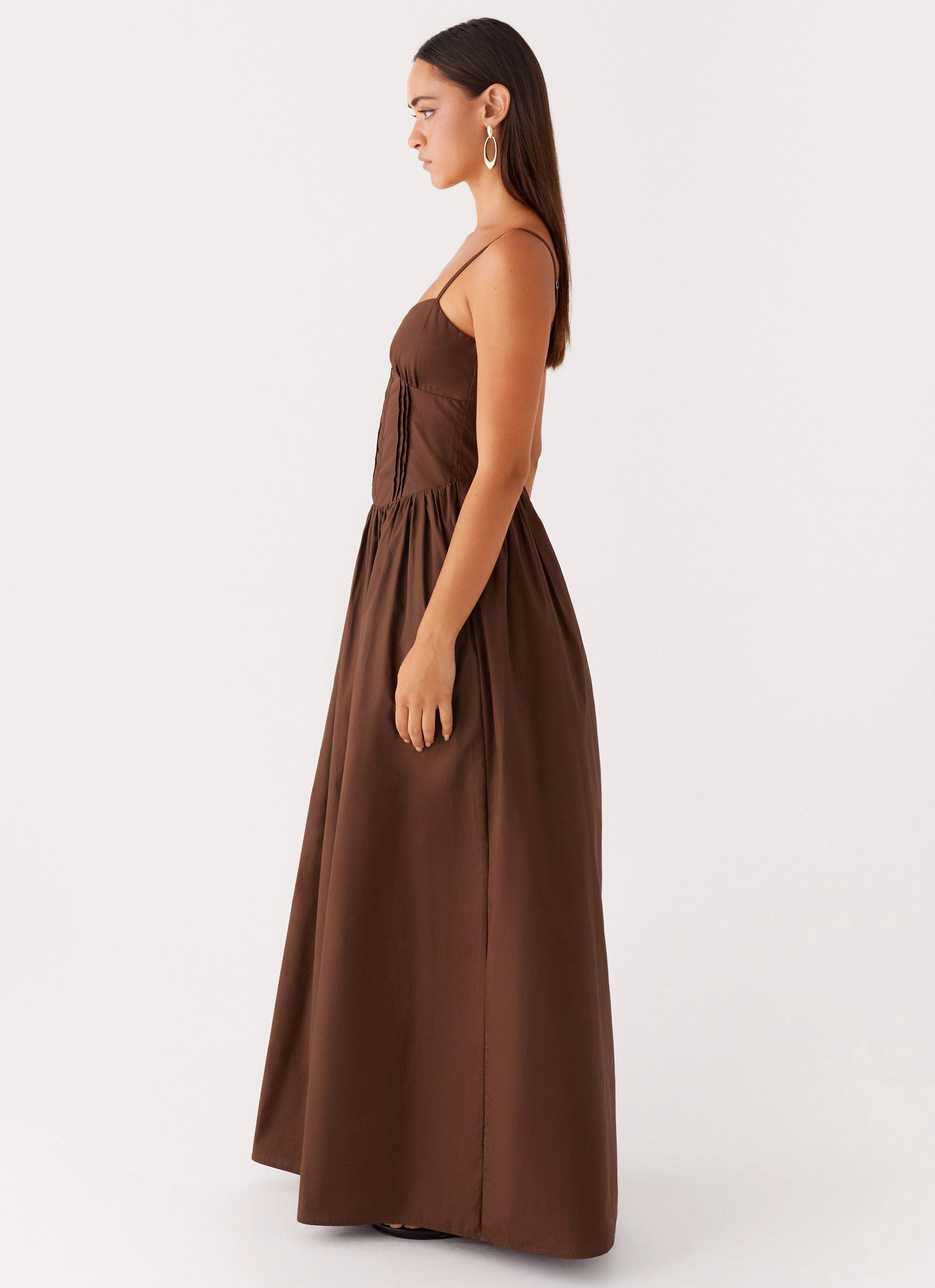 Halter neck Cerys Maxi Dress - Chocolate