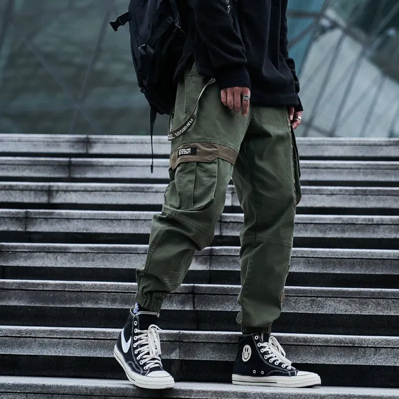 CHAIFENKO Hip Hop Cargo Pants Men Fashion Harajuku Black Harem Pant Streetwear Joggers Sweatpant Multi-Pocket Casual Mens Pants