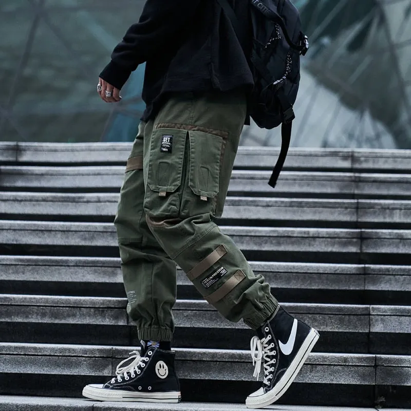 CHAIFENKO Hip Hop Cargo Pants Men Fashion Harajuku Black Harem Pant Streetwear Joggers Sweatpant Multi-Pocket Casual Mens Pants