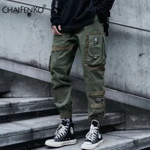 CHAIFENKO Hip Hop Cargo Pants Men Fashion Harajuku Black Harem Pant Streetwear Joggers Sweatpant Multi-Pocket Casual Mens Pants