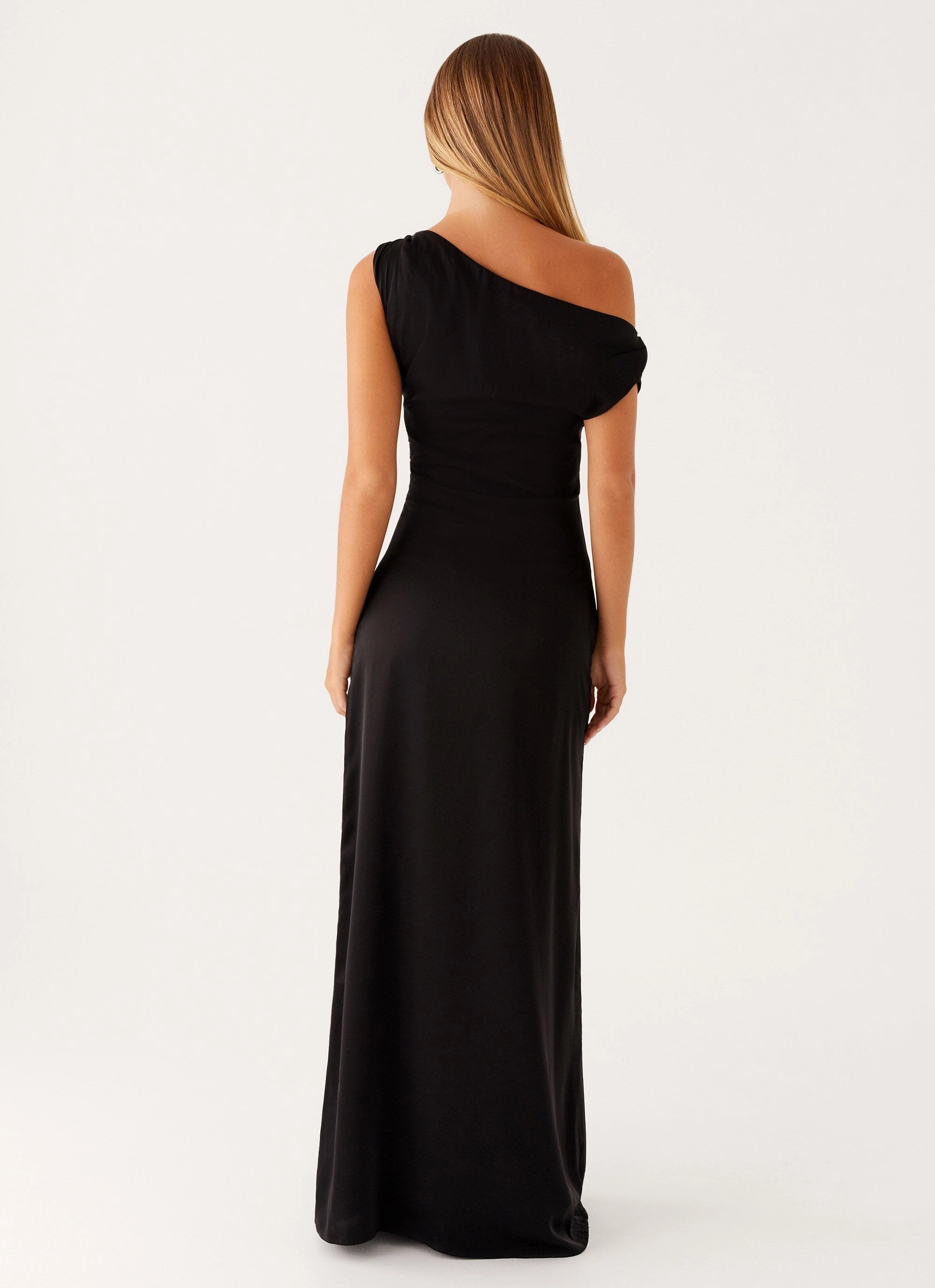 Heart Of Glass Satin Maxi Dress - Black Day Ready French Vibe
