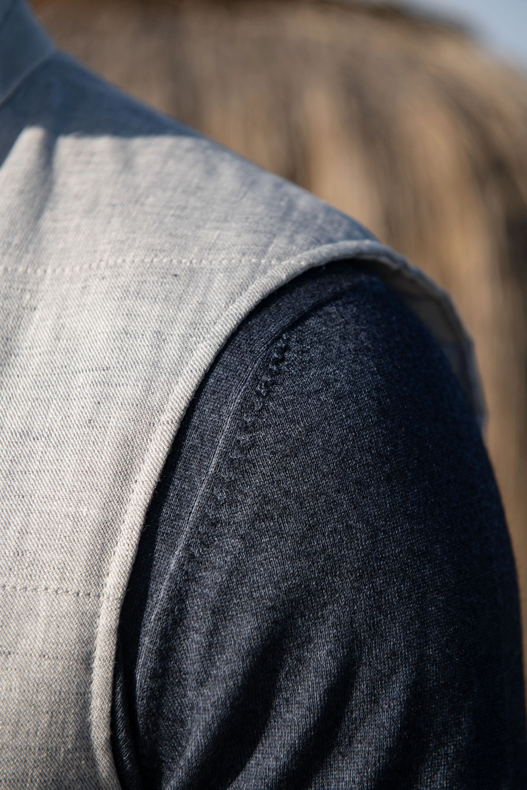 Chalk grey linen vest ?C Made in Italy