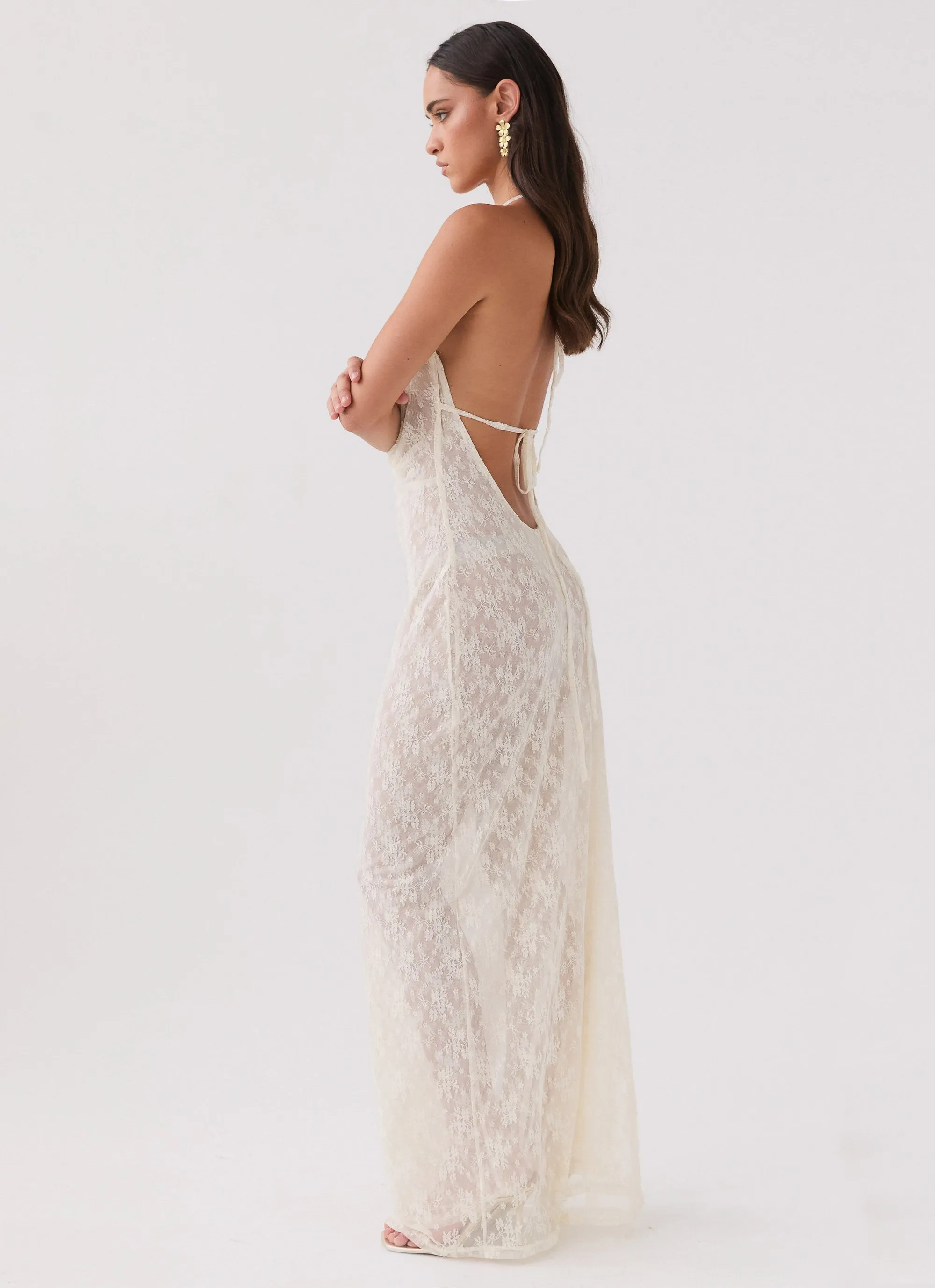 Tropical theme Champagne Coastline Maxi Dress - Ivory