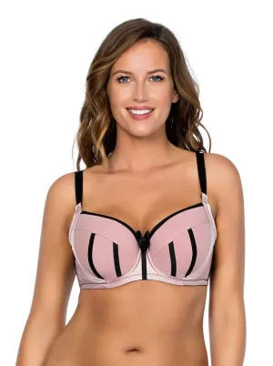 CHARLOTTE PADDED BRA – DUSTY ROSE W BLACK – 6901