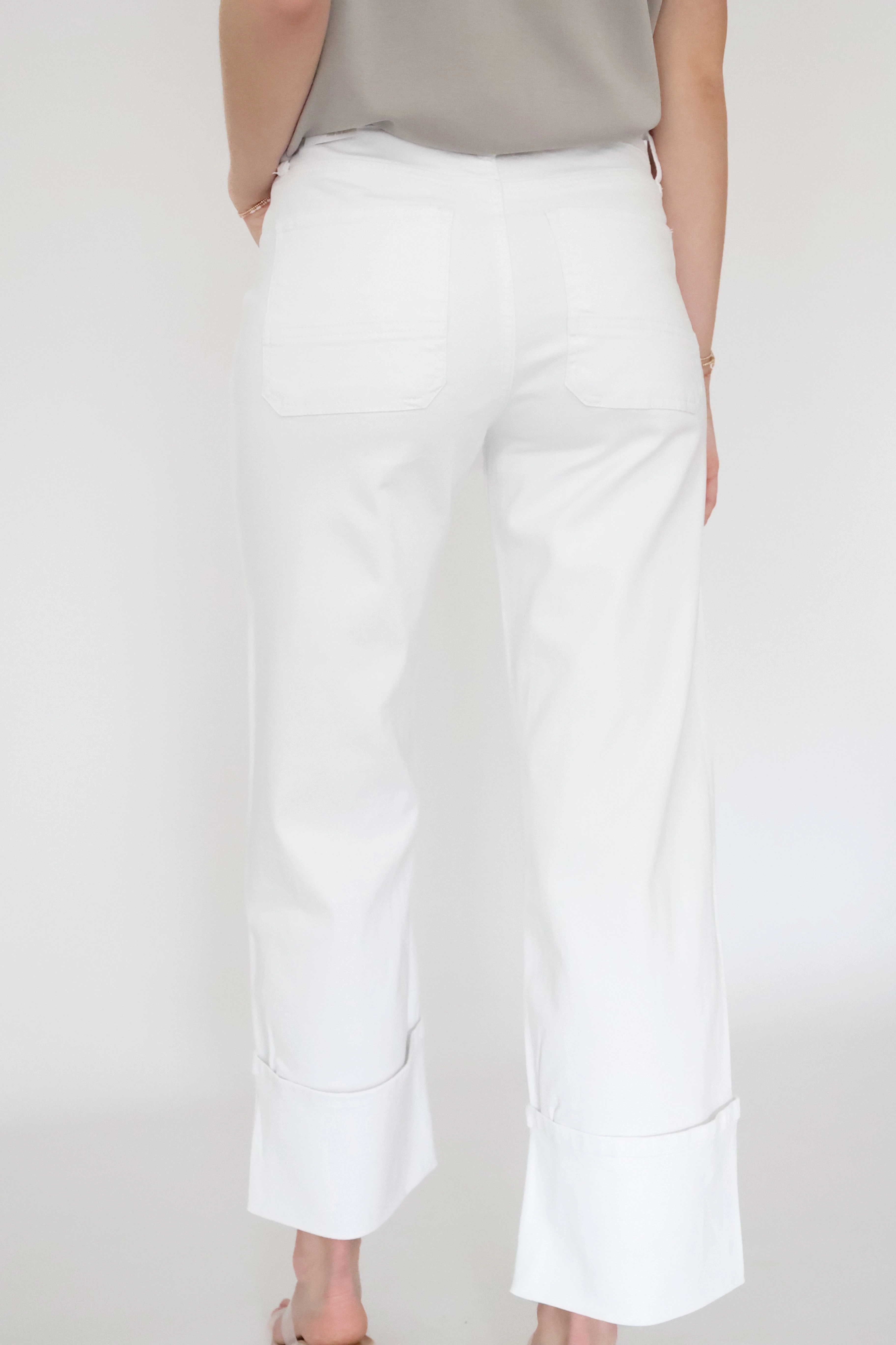 Charlotte High Rise Wide Leg Jean - Optic White (FINAL SALE) Hypoallergenic Lining