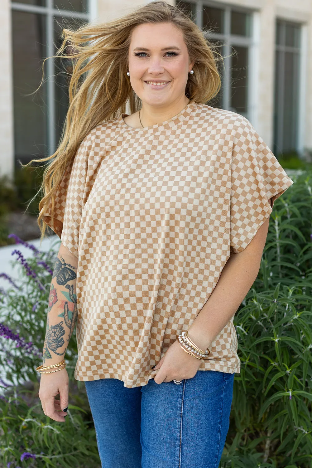 Checkerboard Plus Size T Shirt