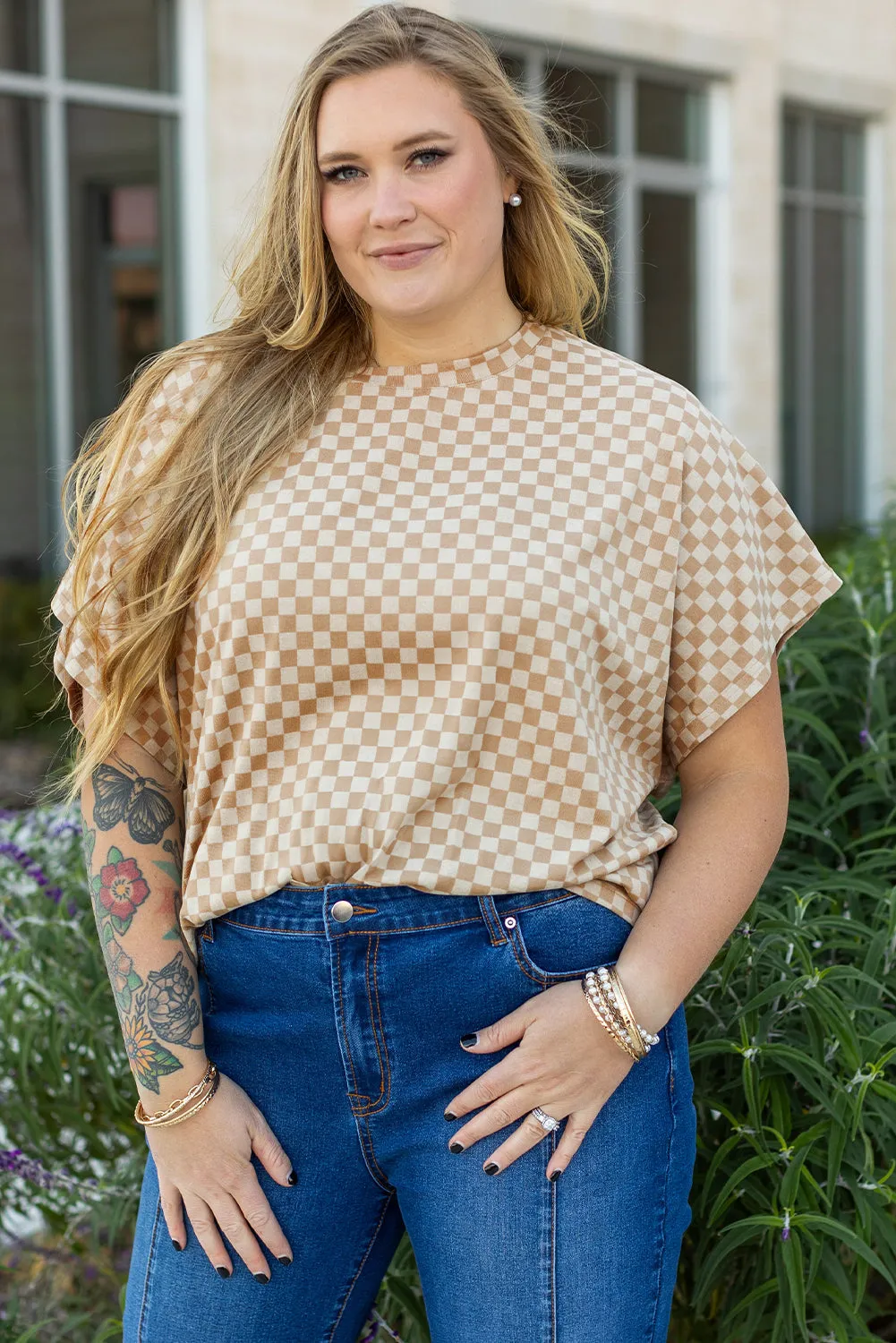 Checkerboard Plus Size T Shirt