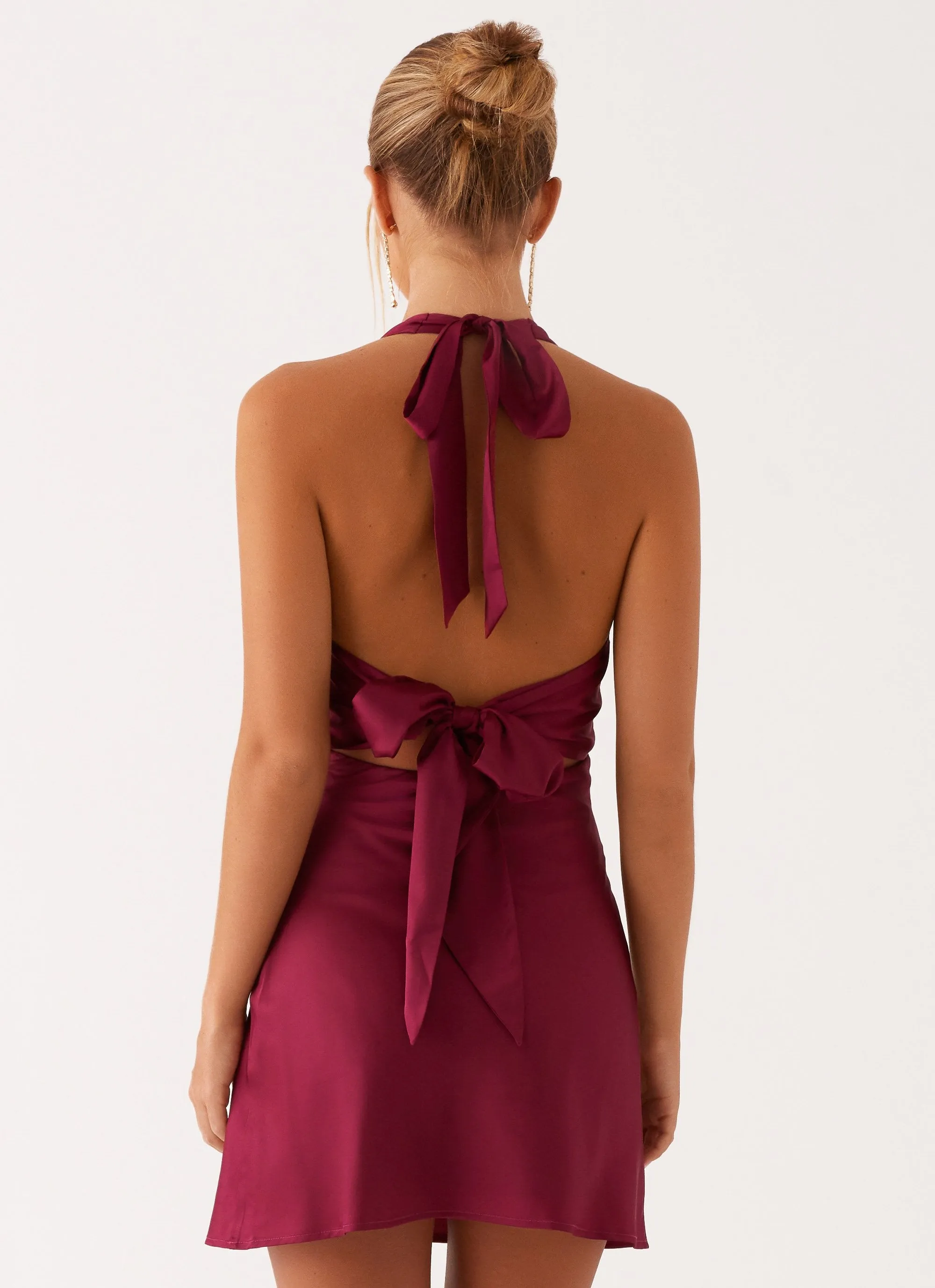 Formal Elegance Heavy Hearted Mini Dress - Mulberry