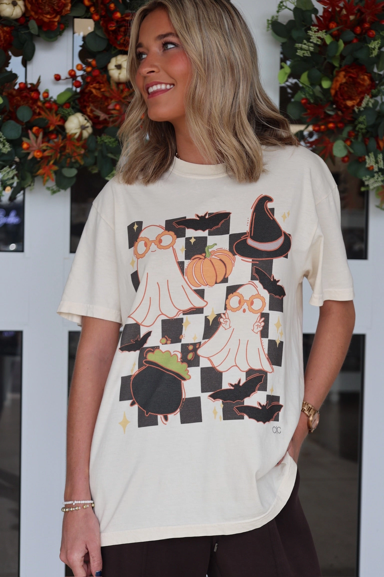 Checkered Ghost Tee Soft Brushed Lining