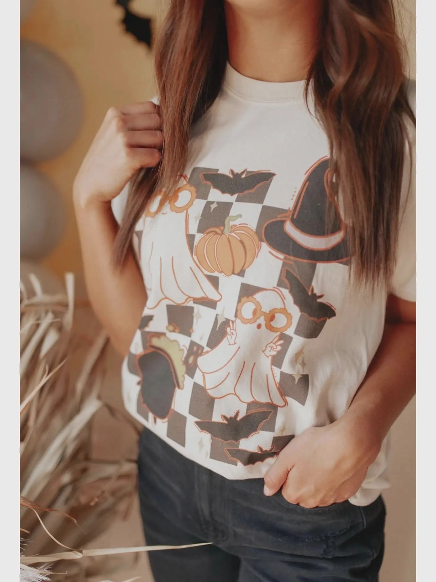 Checkered Ghost Tee DurableCollarStays