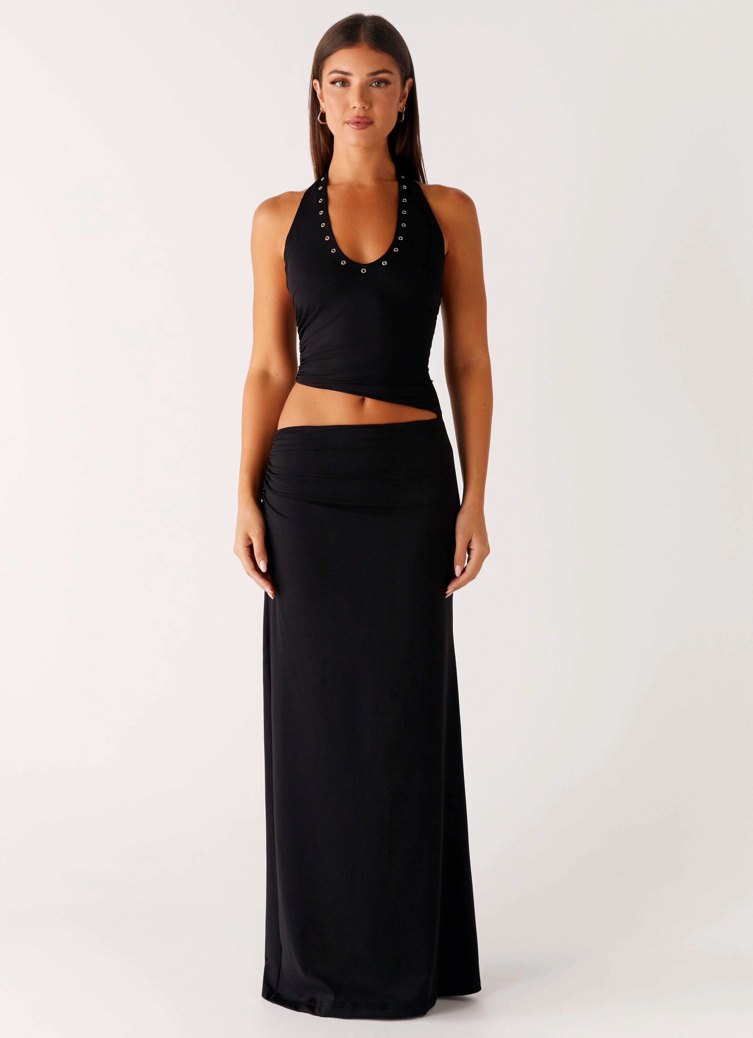 Chella Maxi Dress - Black Polished Mood