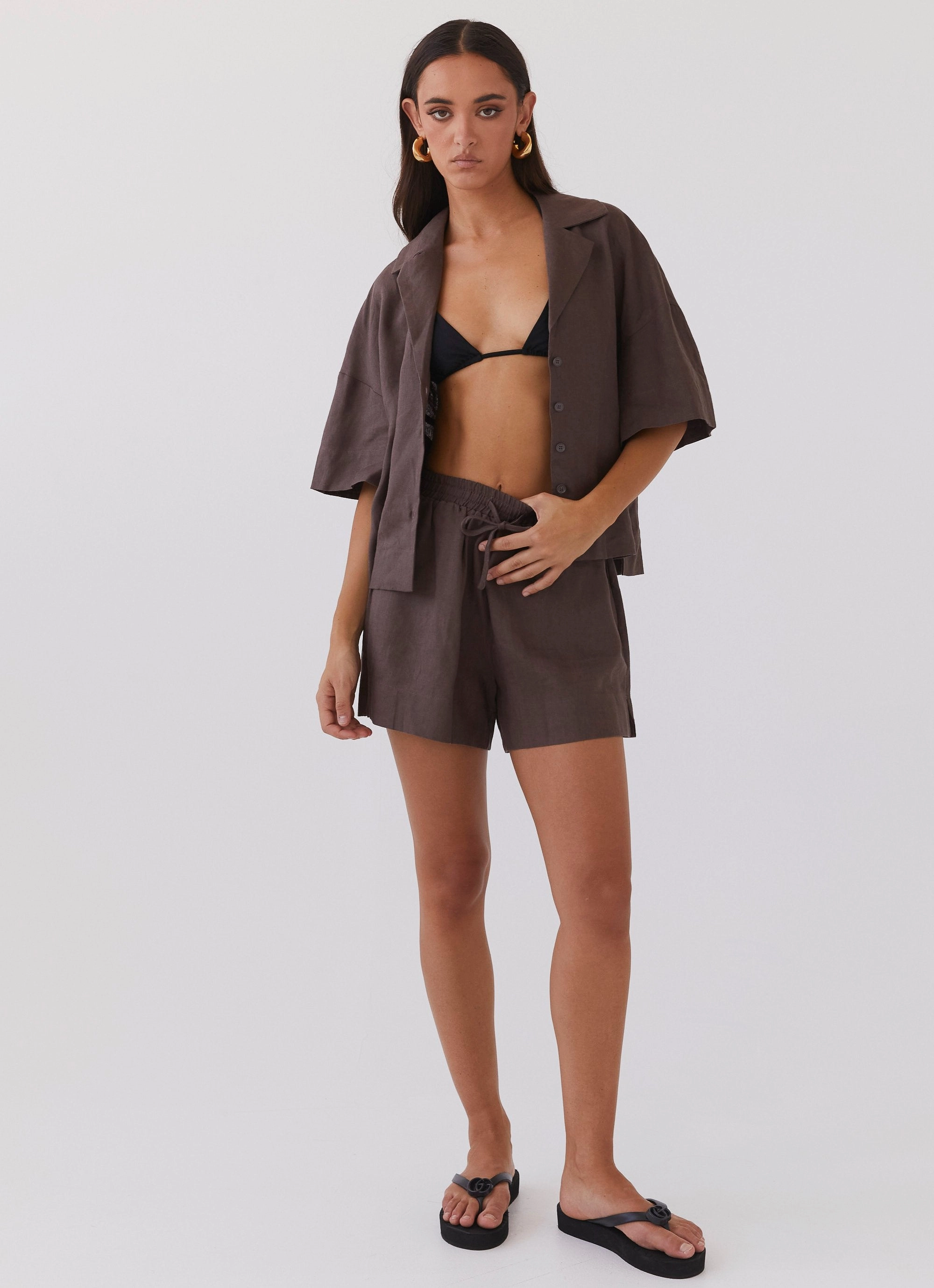 Chelsea Lounge Linen Shorts - Chestnut DurableOuterShell