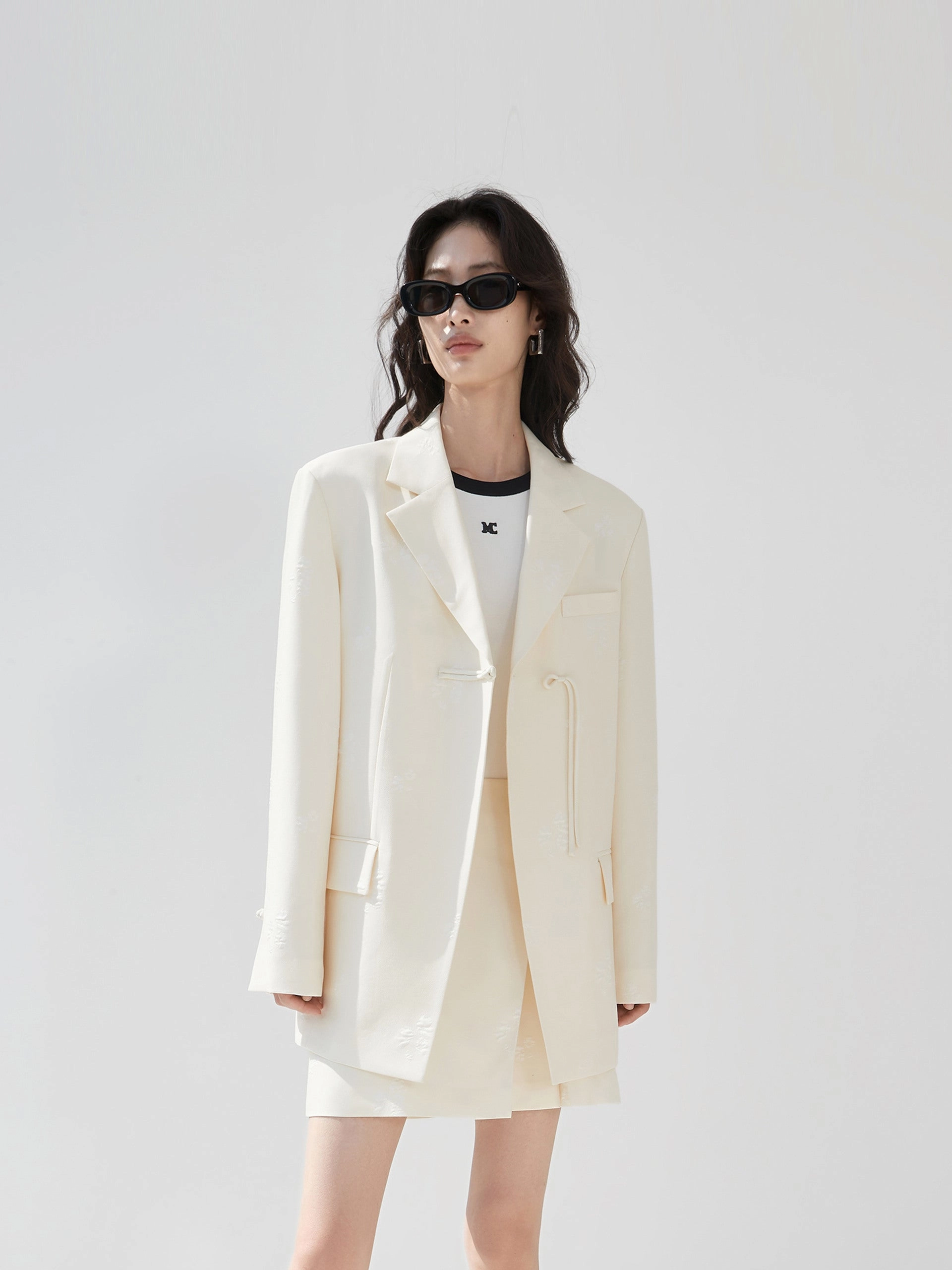 Cheongsam Buckle Wool Blend Blazer