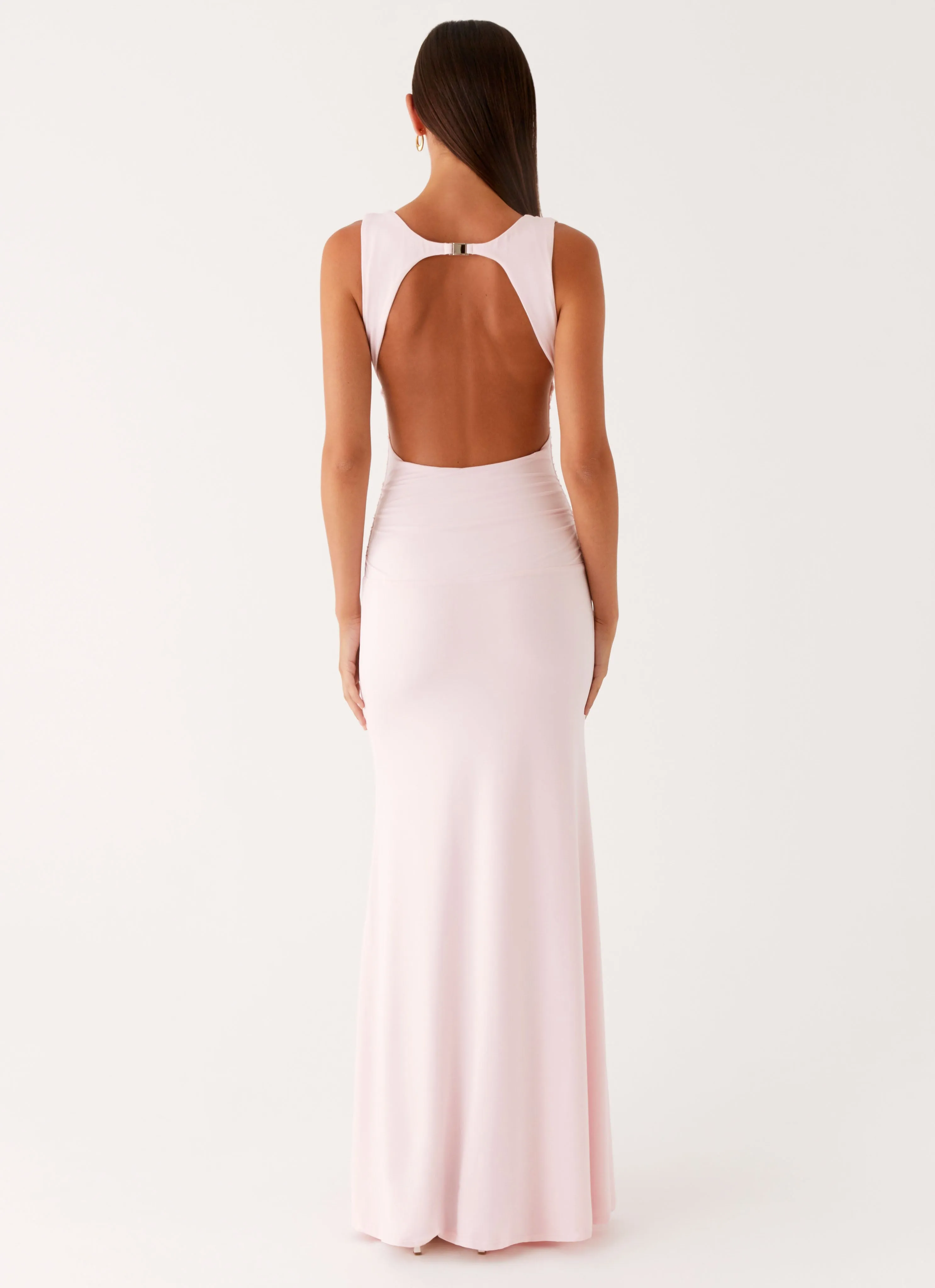 Cherry Sky Maxi Dress - Baby Pink Winter Comfort Trendsetter Choice