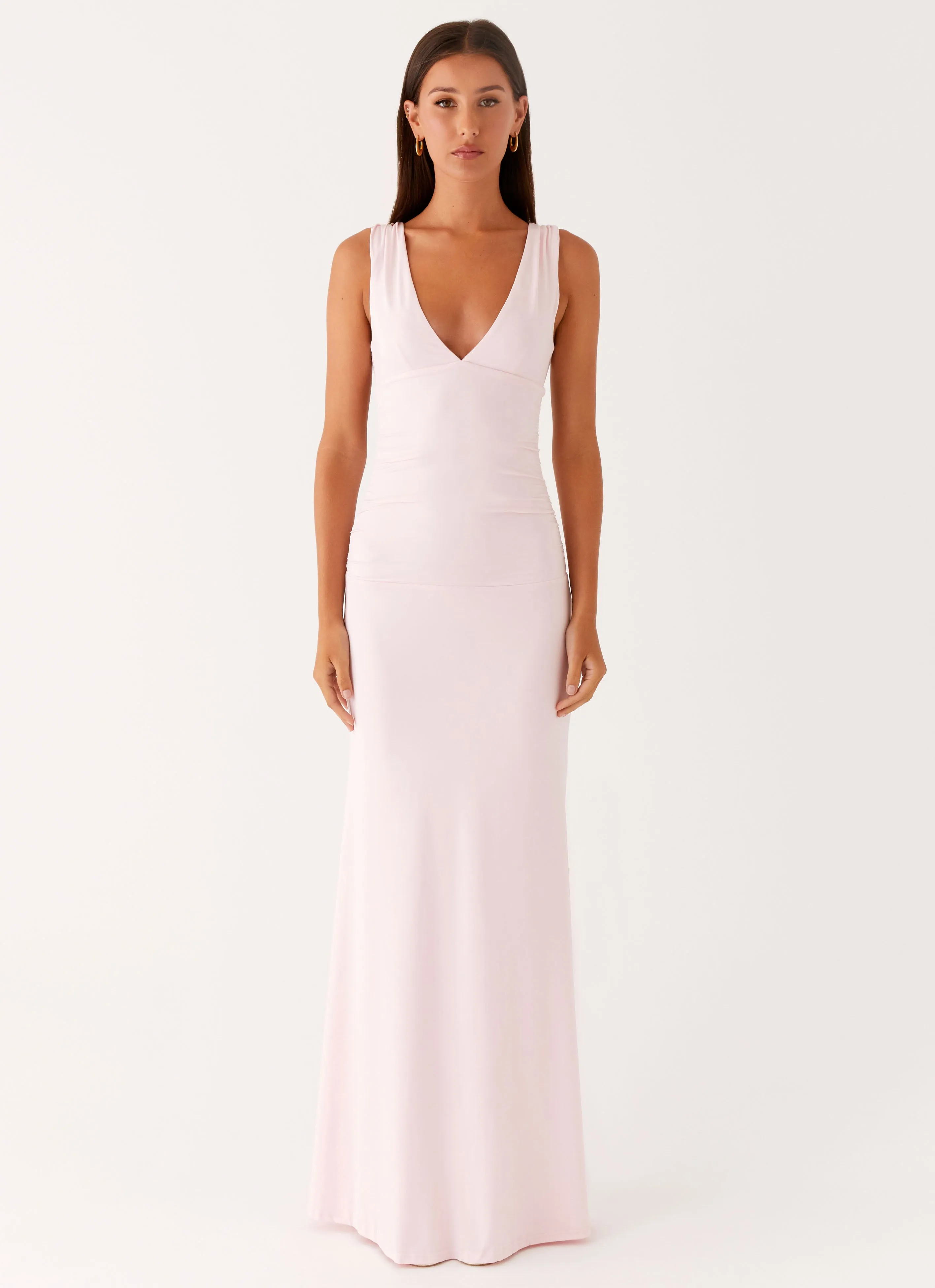 City Exploration Sustainable Material Cherry Sky Maxi Dress - Baby Pink