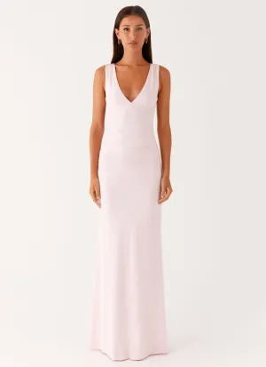 City Exploration Sustainable Material Cherry Sky Maxi Dress - Baby Pink