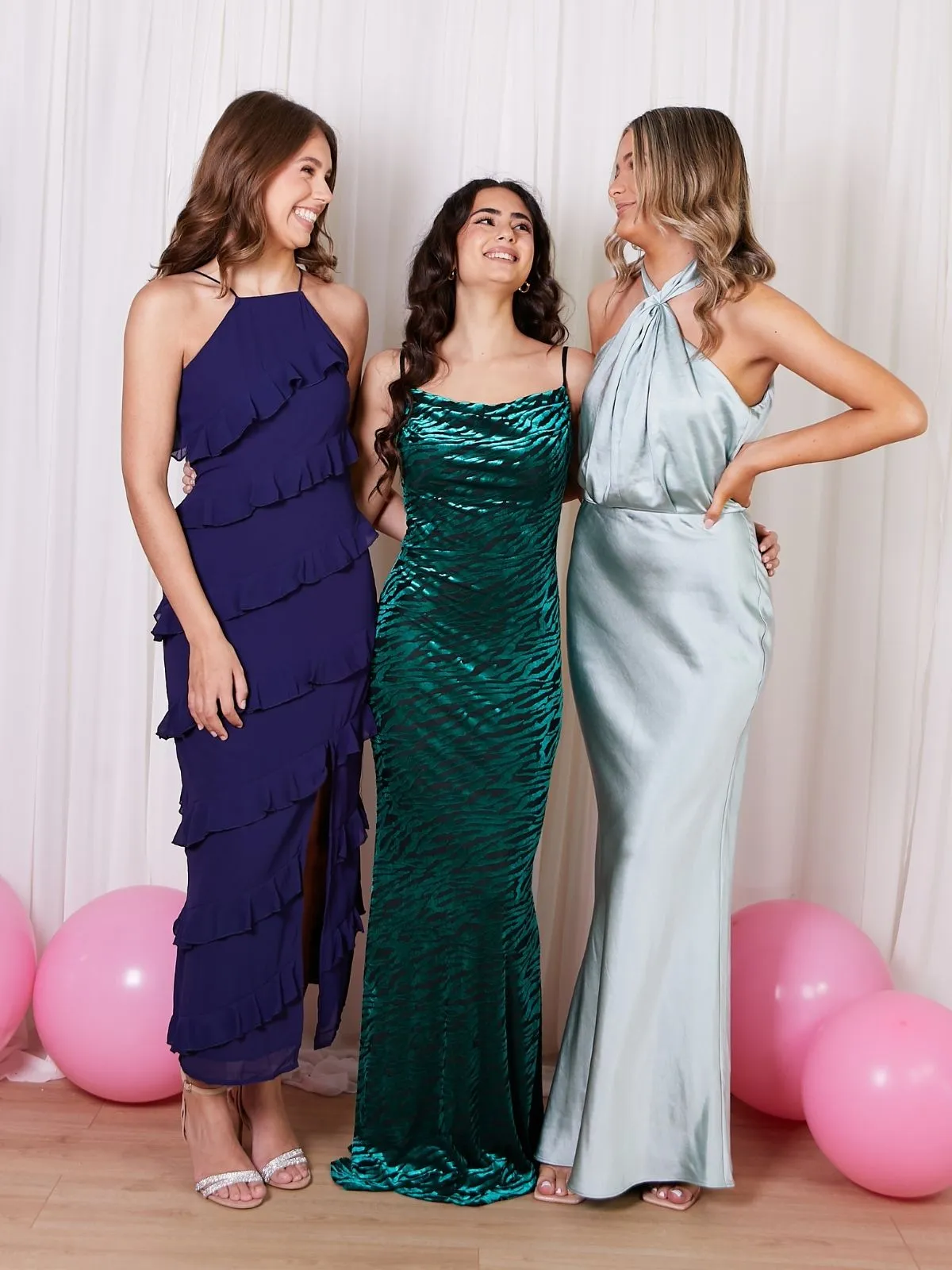 Jewel Tones High-waisted evening piece Twist Neck Satin Maxi Dress / Sage