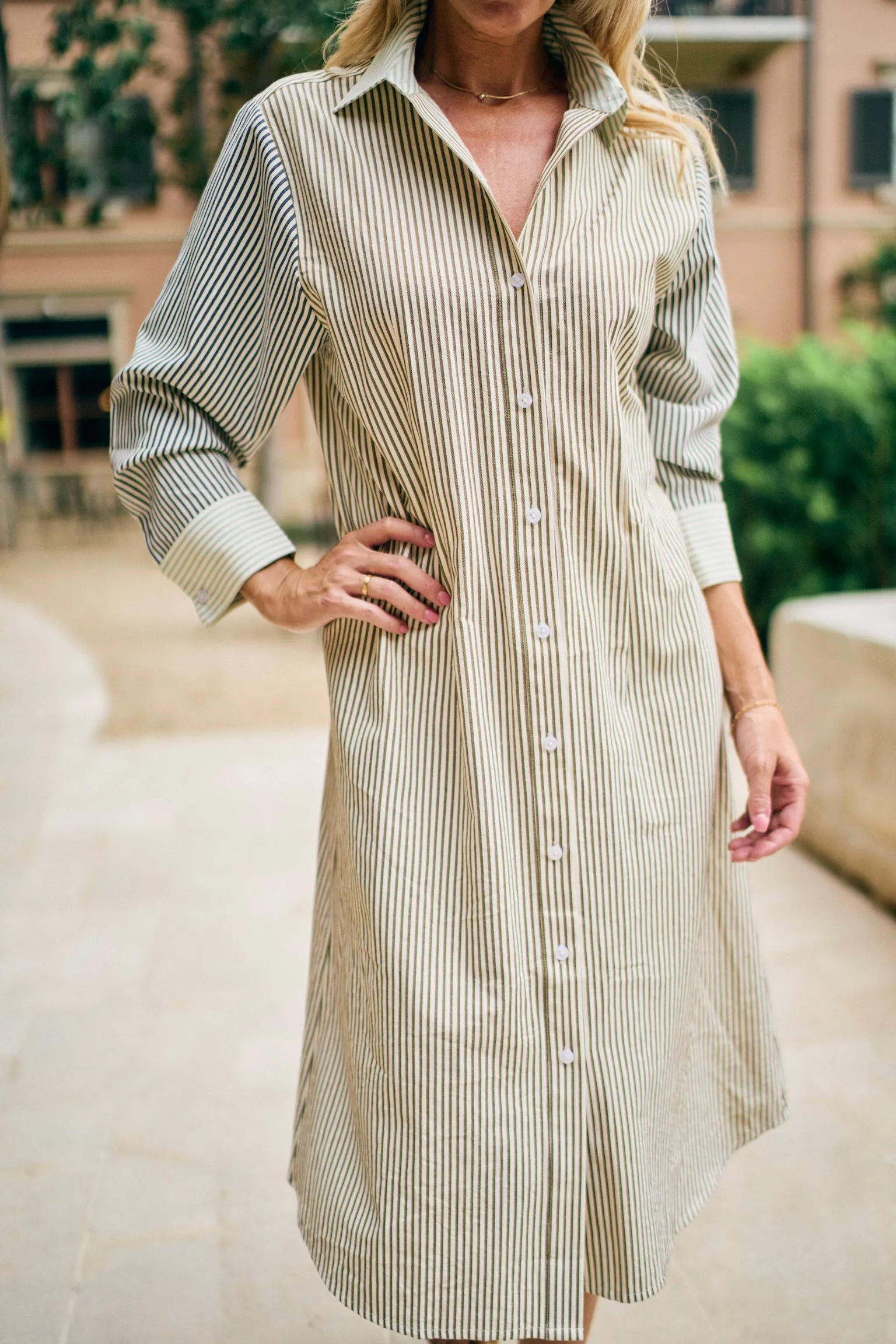 Versatile Wearable Unique Cut MASON'S DAUGHTER | Sutton Shirtdress, Multi Stripe