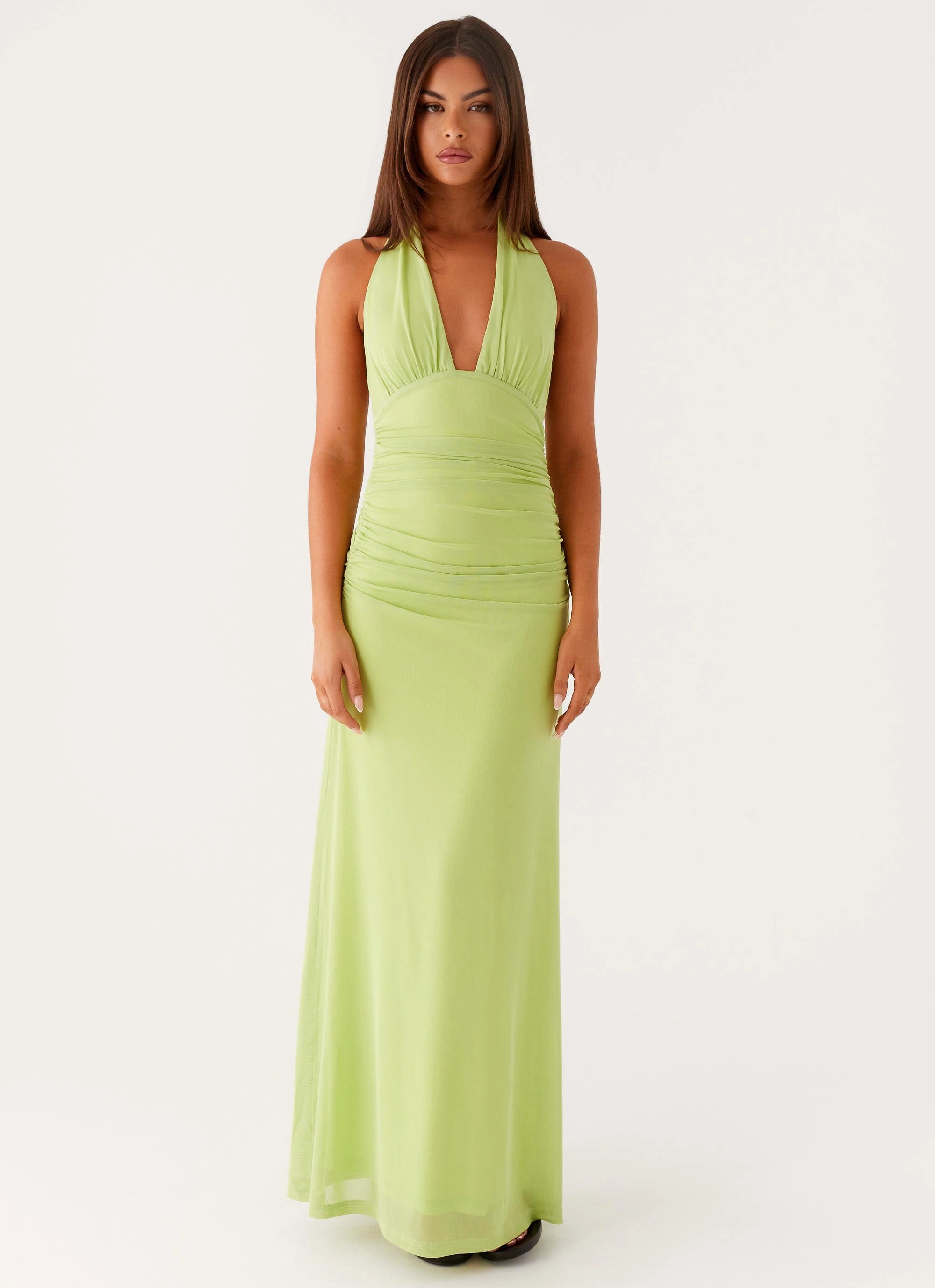 Bright-colored piece Matte Look Kerrie Maxi Dress - Lime