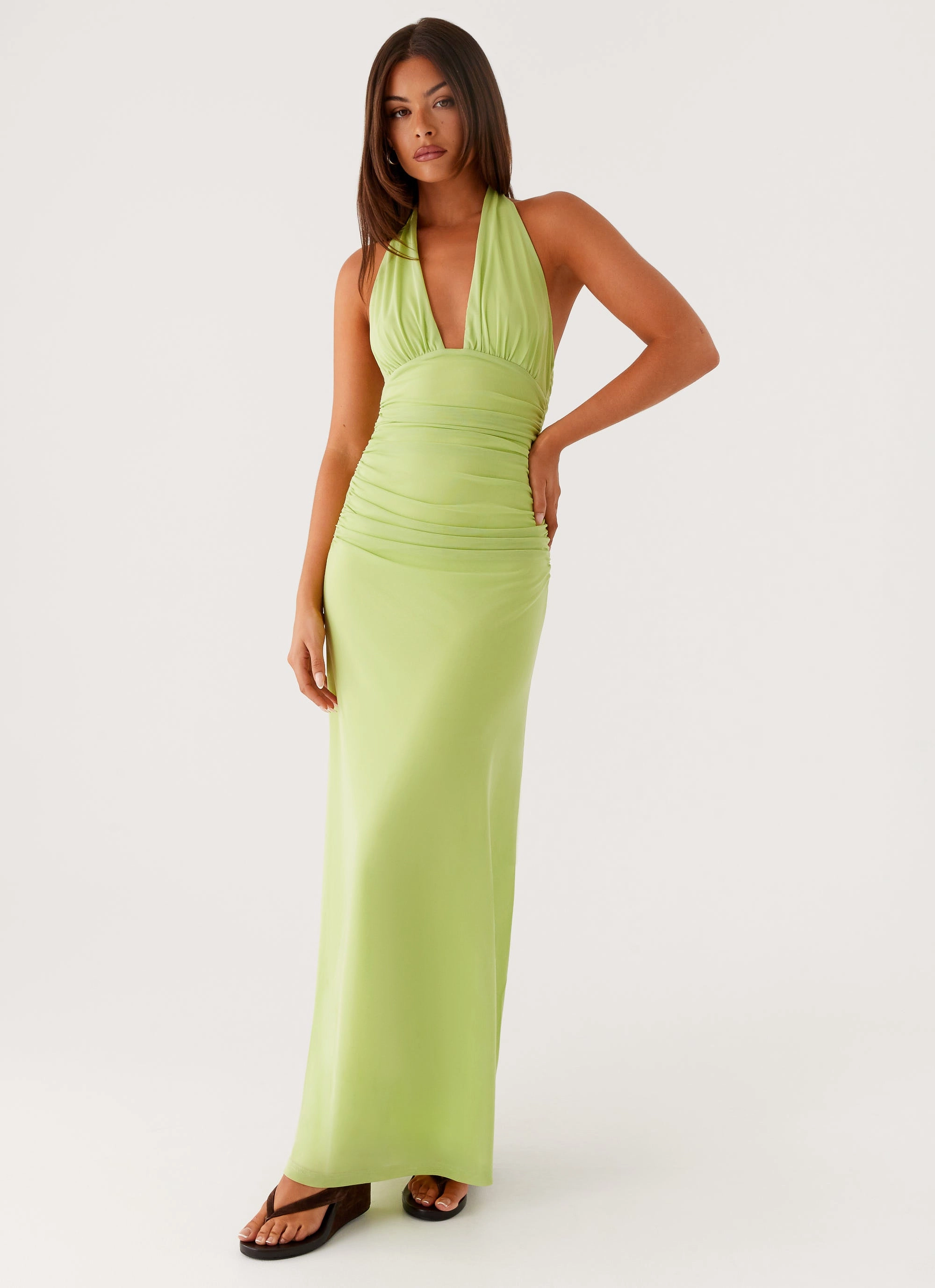 Effortless Fit Design Fitted waist Kerrie Maxi Dress - Lime