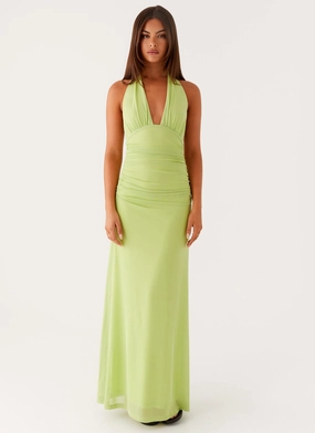 Chic and Breezy Kerrie Maxi Dress - Lime Bright-colored piece Matte Look Kerrie Maxi Dress - Lime