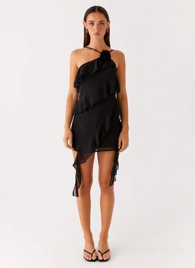 Chic and Classic Sita Mini Dress - Black Sunset Glow Pure Motion Sita Mini Dress - Black