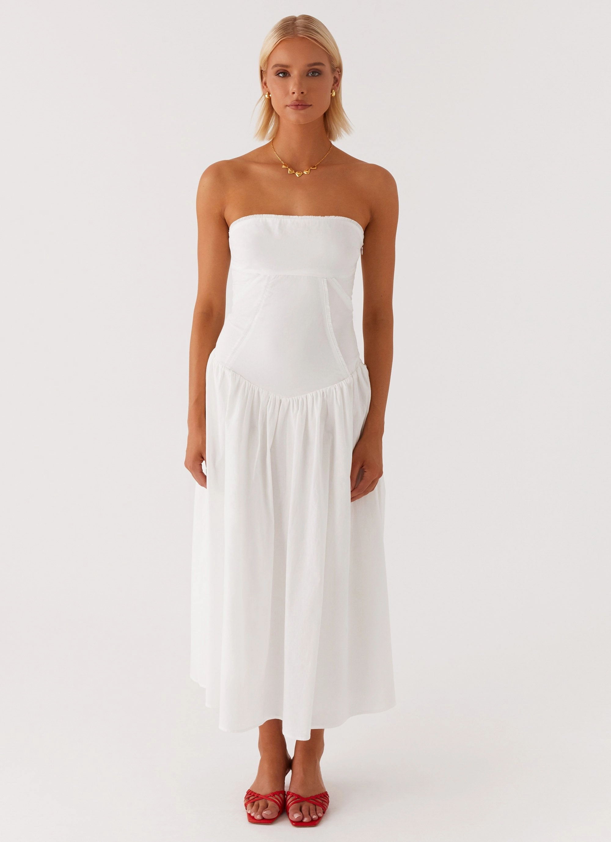 Dressy Glow Professional Look Larnie Midi Dress - White