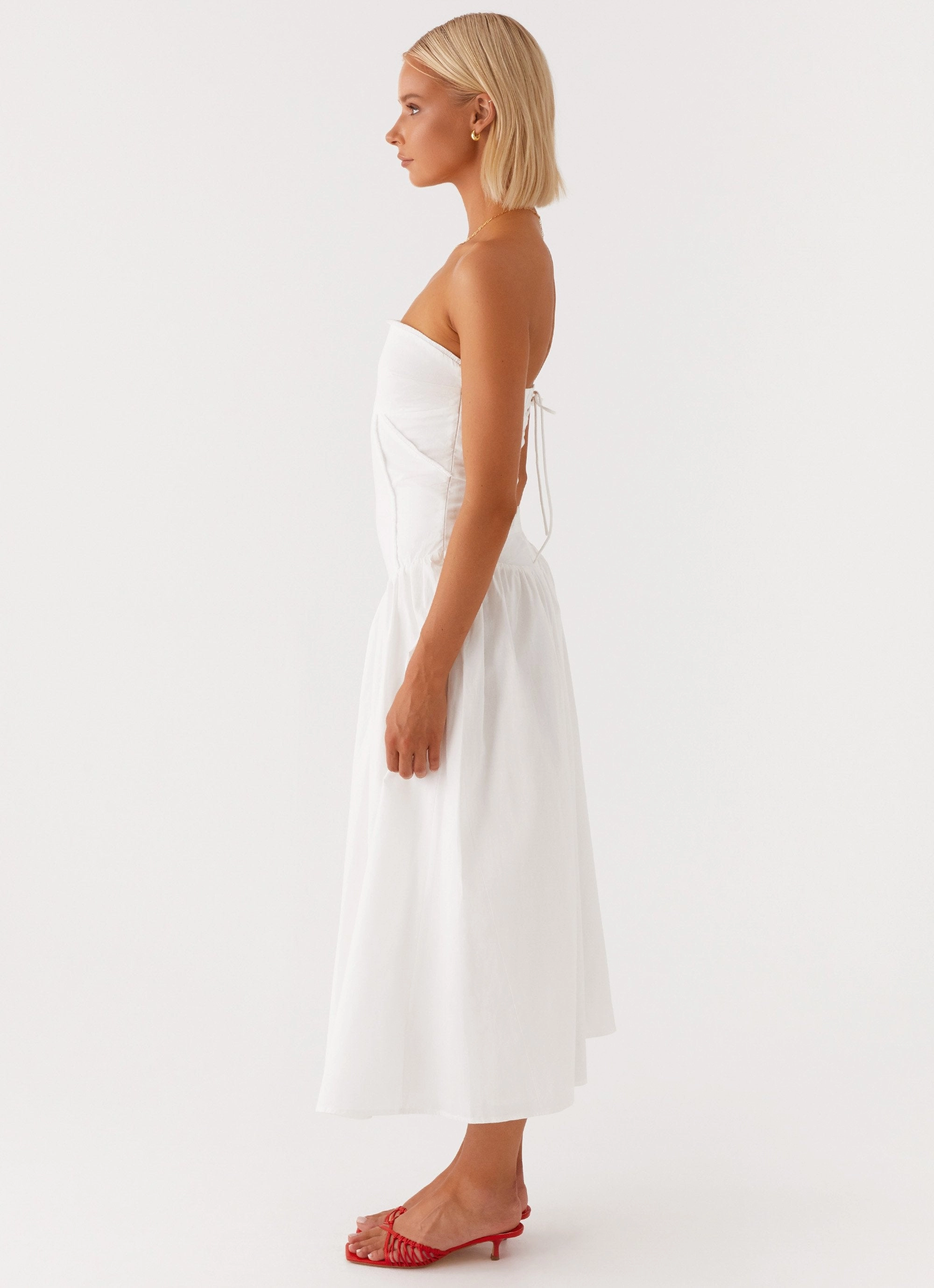 Larnie Midi Dress - White Night Charm Light Touch