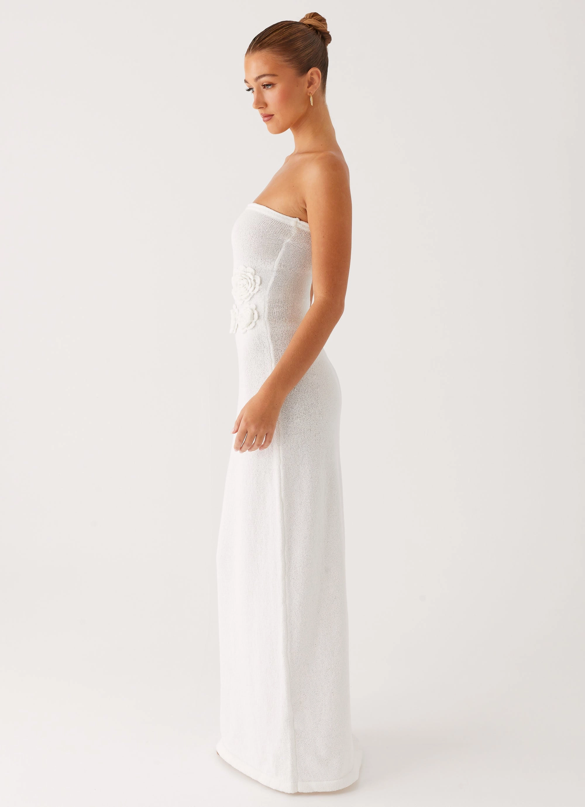 Arli Strapless Maxi Dress - Ivory All-Season Comfort