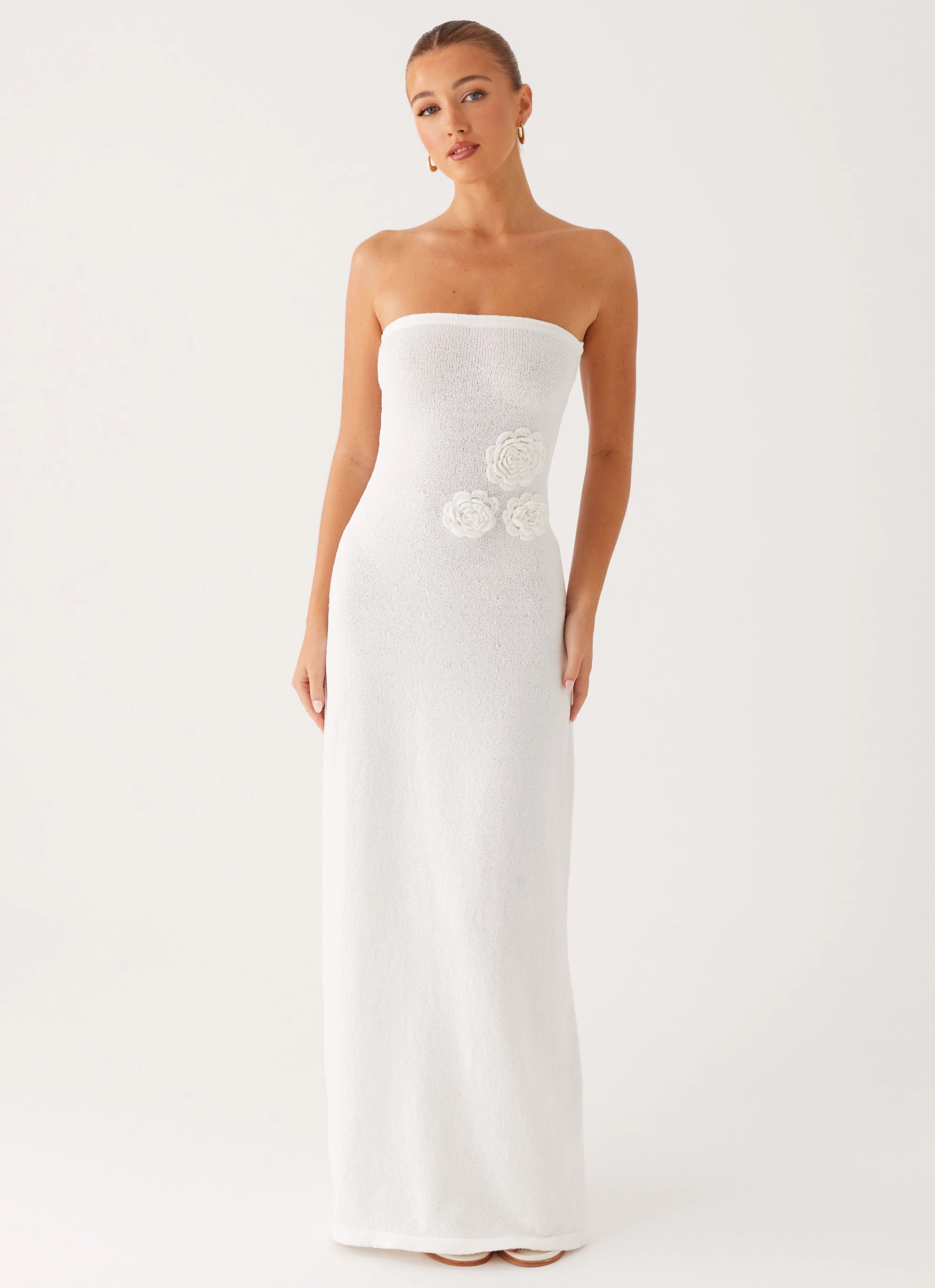 everyday staple Flattering Wearable Arli Strapless Maxi Dress - Ivory