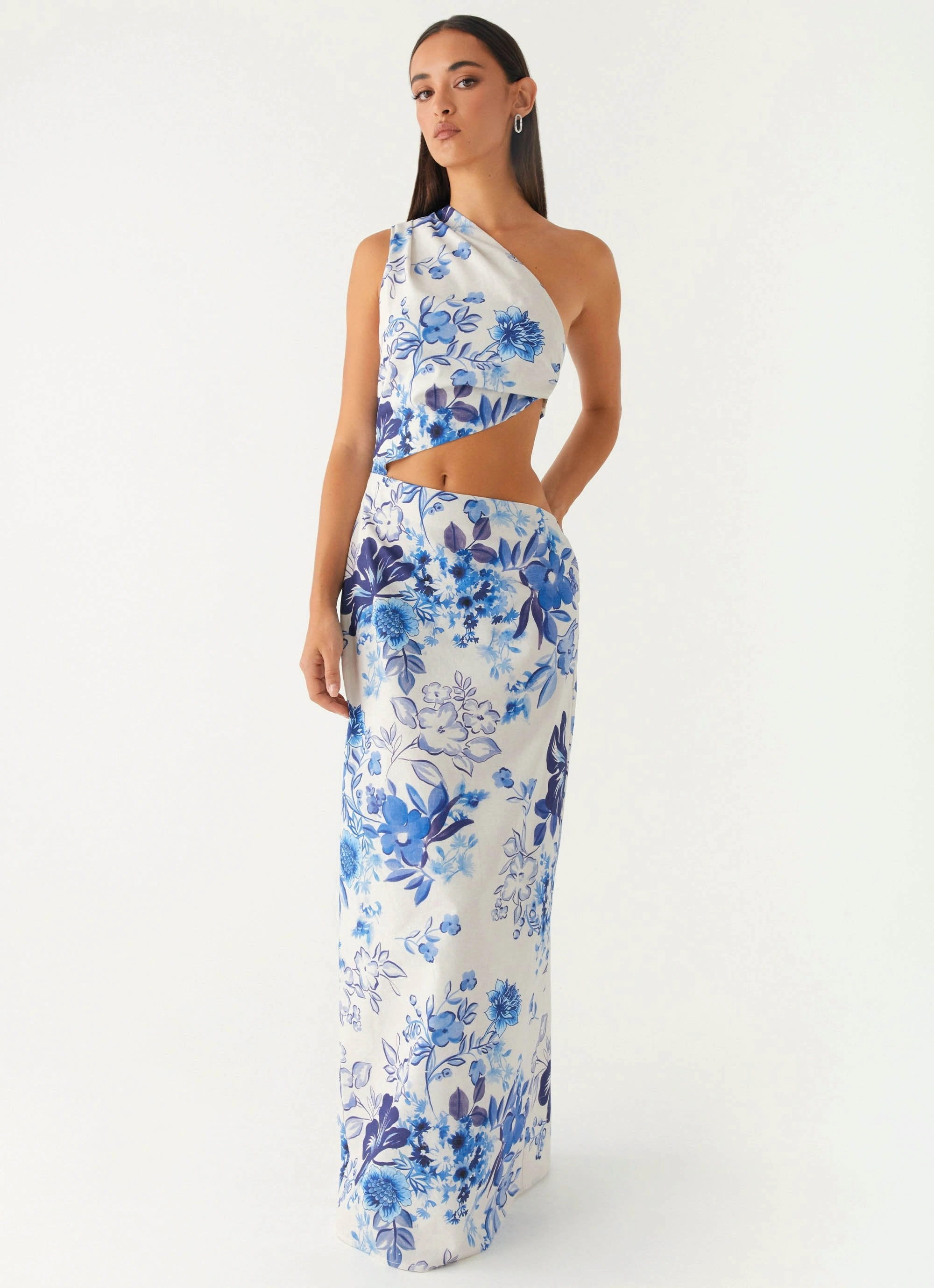 All Summer Long Maxi Dress - Serene Sky Floral Layer Safe