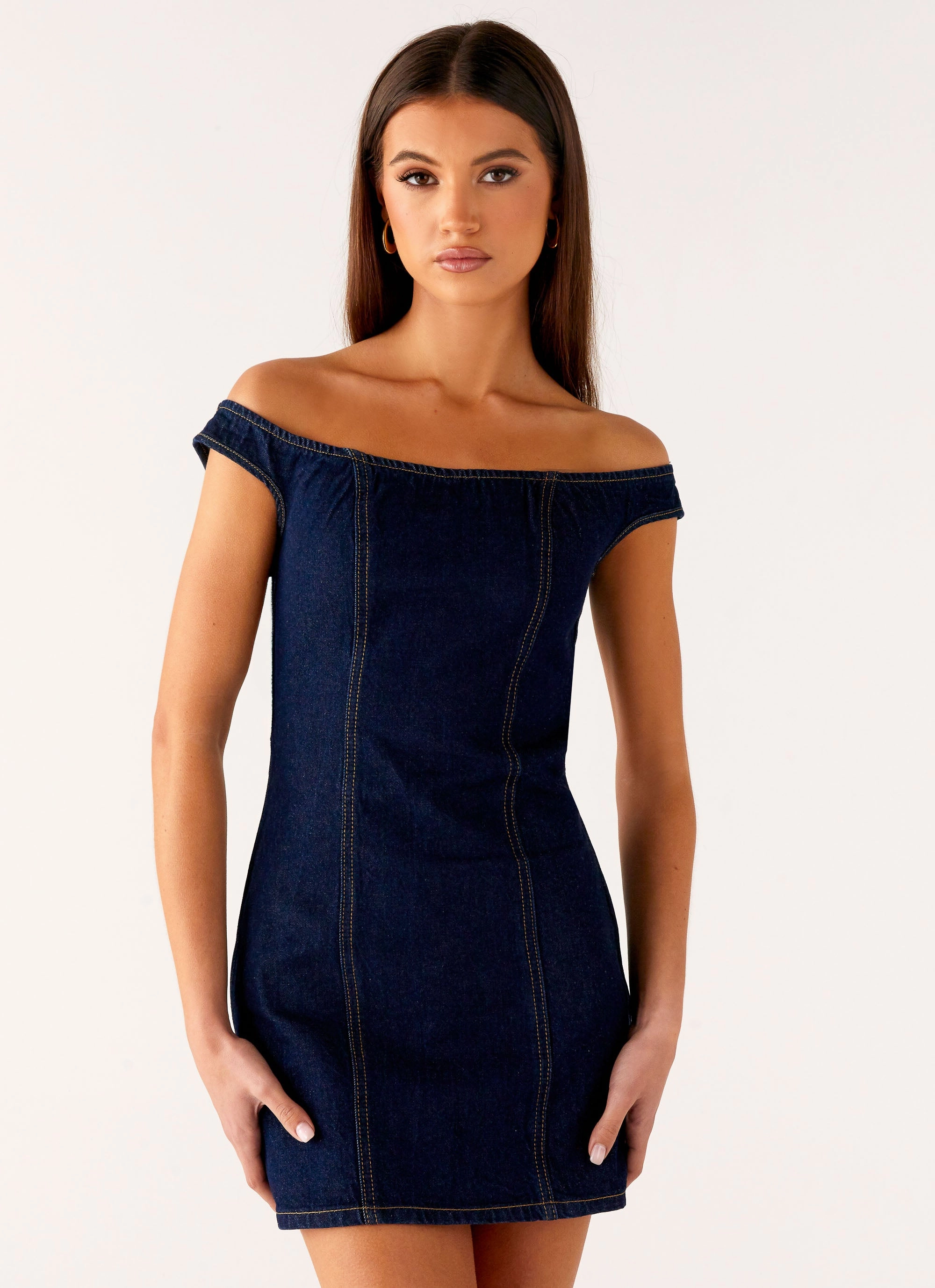 Daily Flex Comfy and Elegant Bonnie Denim Mini Dress - Indigo