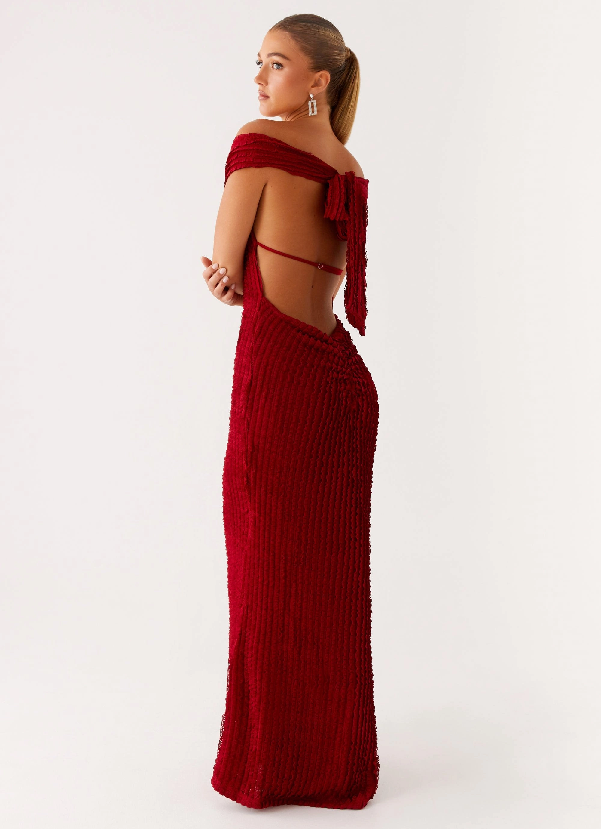 UV-Resistant Lower Hem Chantelle Maxi Dress - Red