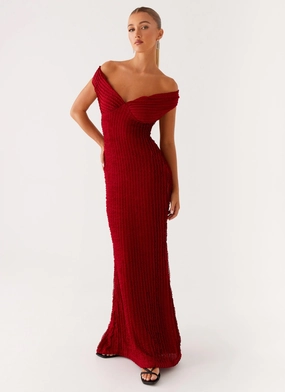 Chic Statement Chantelle Maxi Dress - Red Chantelle Maxi Dress - Red Fitted Design