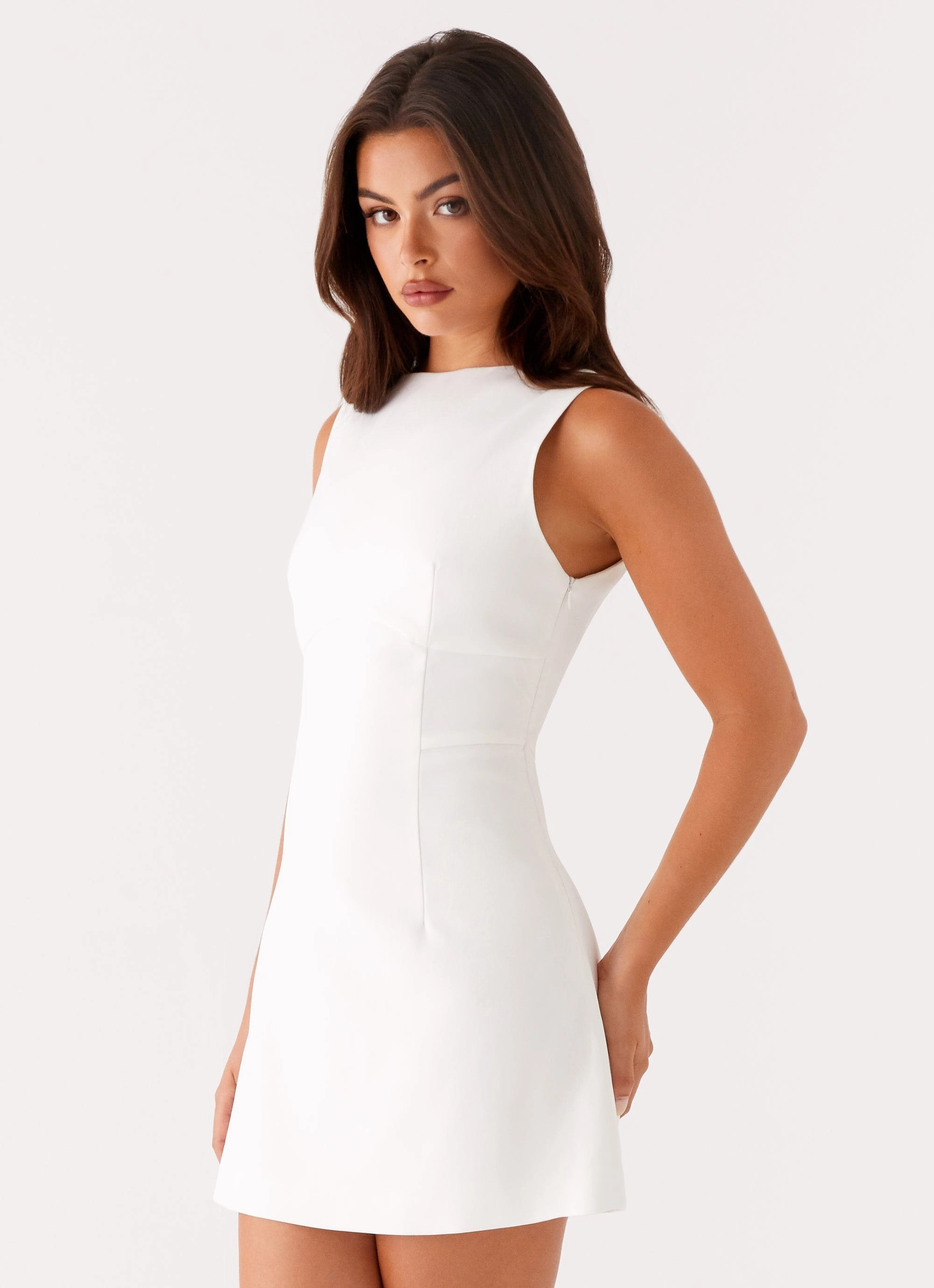 Lulita Mini Dress - White Flexible Fabric