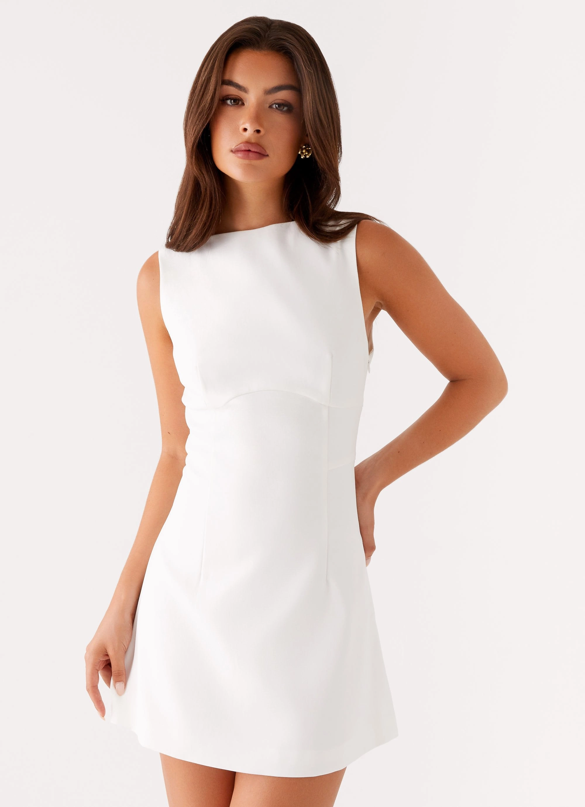 Modern Waist Mood Comfort Lulita Mini Dress - White