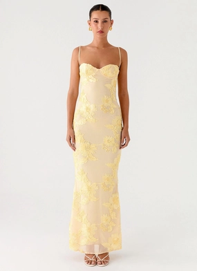 That Girl Maxi Dress - Lemon Fall Ready Feminine Movement