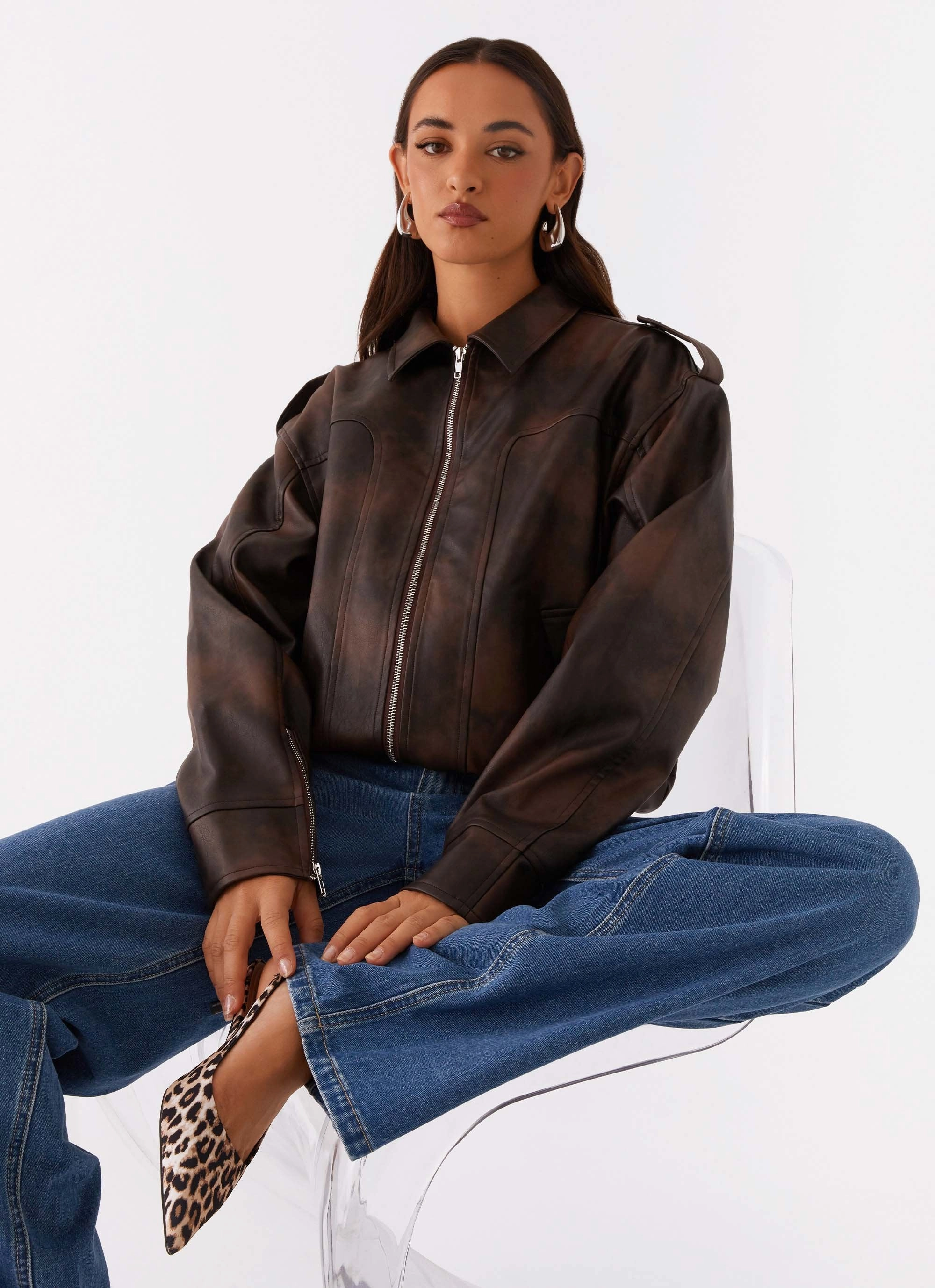 Chicago Bomber Jacket - Chocolate Anti Static Interior