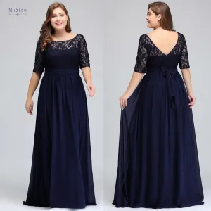 Chiffon Lace Long Elegant Evening Dresses Plus Size