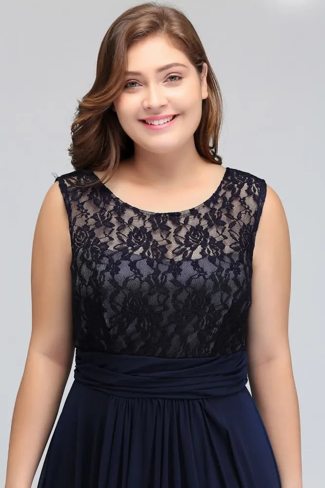 Chiffon Lace Long Elegant Evening Dresses Plus Size