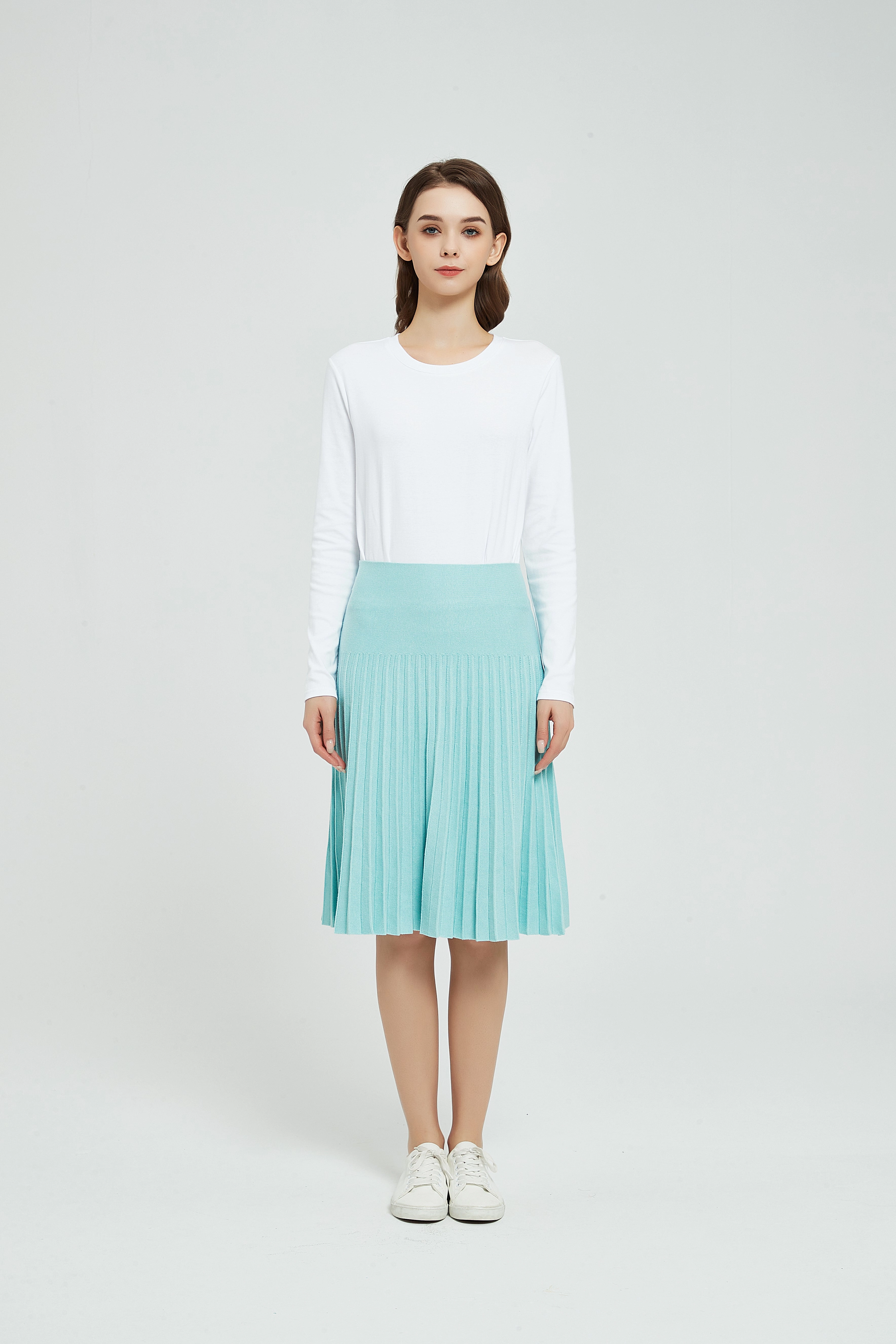 Tapered leg Cozy Essentials MM SUMMER PLEATED - AQUA