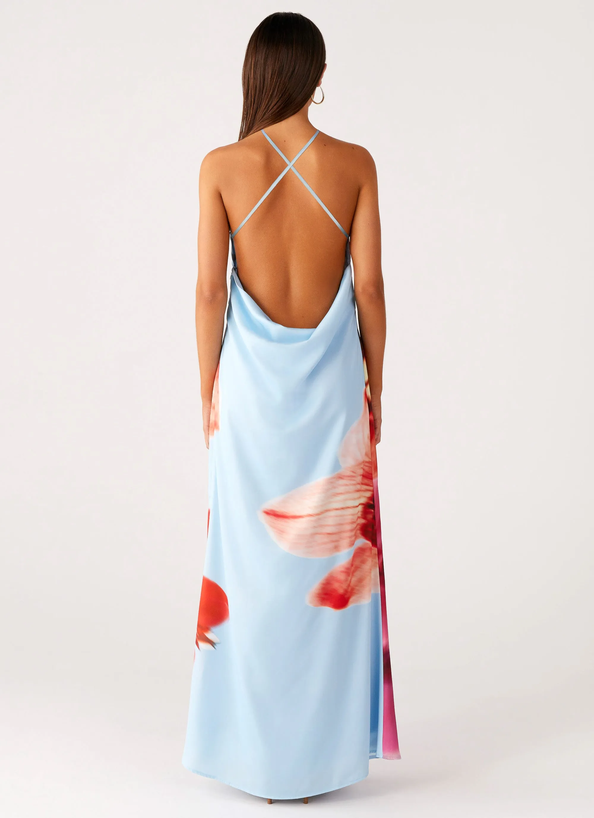 Animal Print Chloe Maxi Dress - Turquoise Bloom