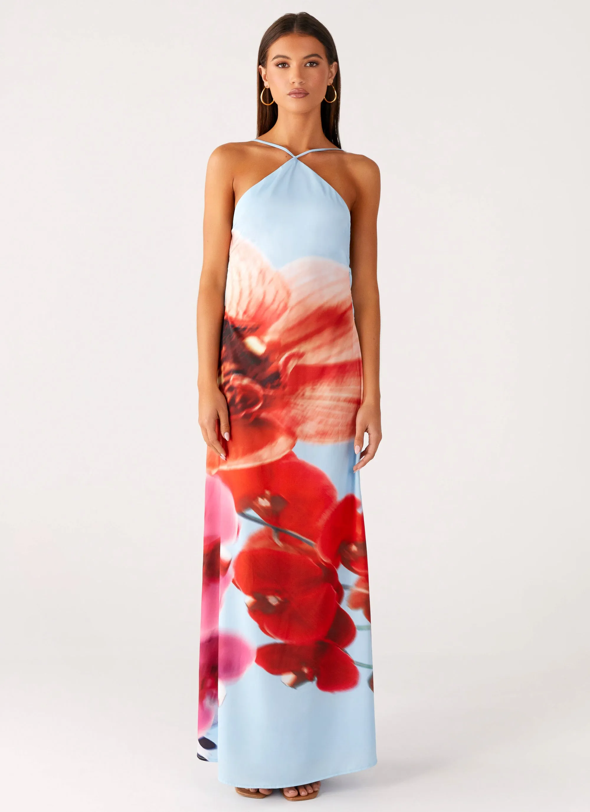 Chloe Maxi Dress - Turquoise Bloom Cocktail Event Tailored Style