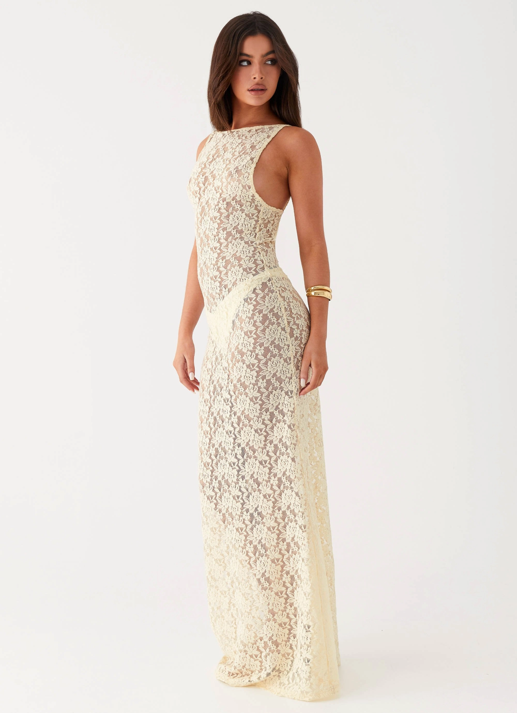 Promised Land Lace Maxi Dress - Ivory Fluid Shape Perfect Fit