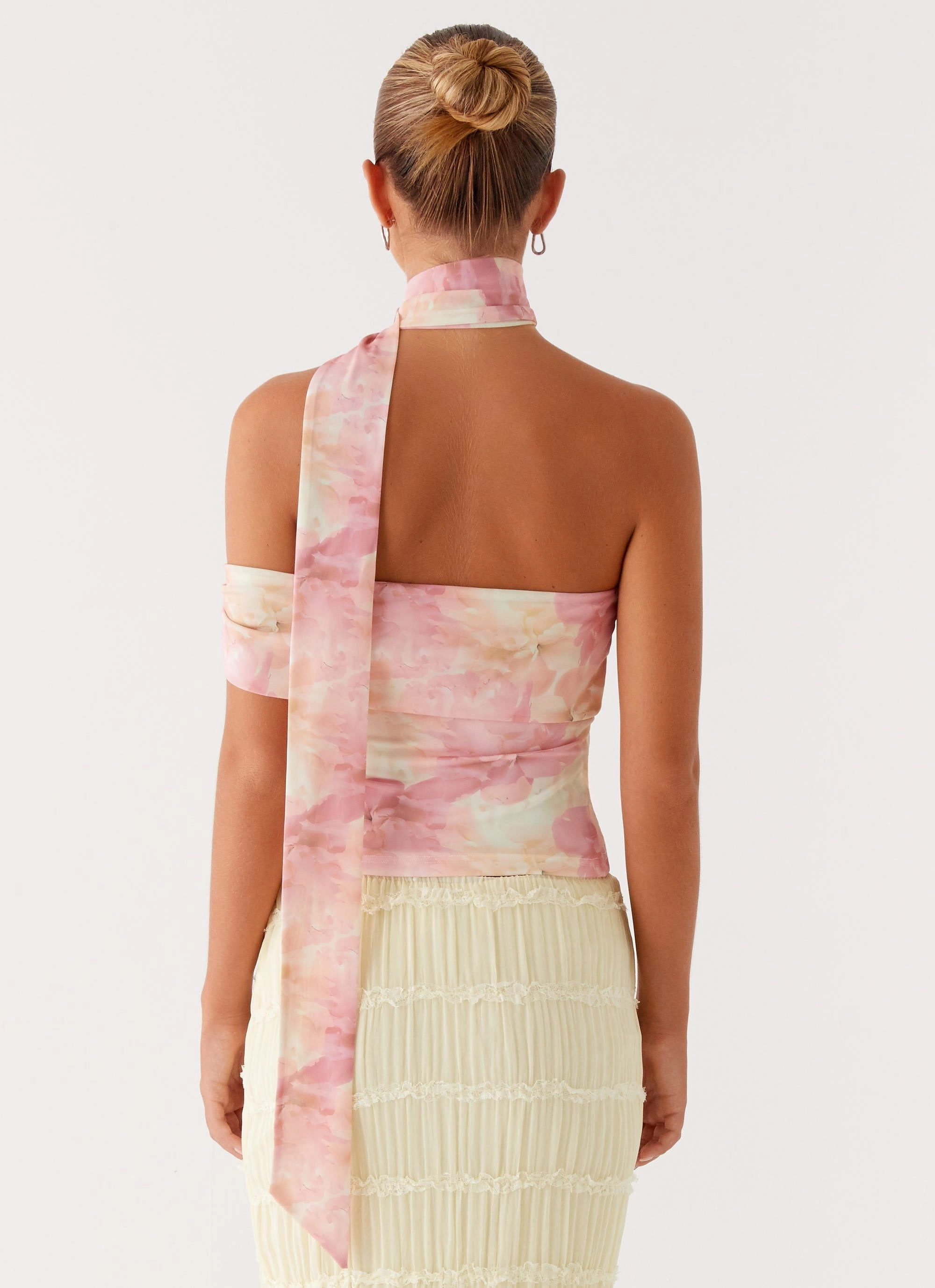 Warm Fabric TearResistant Blends Christal Scarf Top - Floral Print