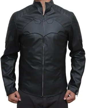 Christian Bale Batman Begins Black Leather Jacket