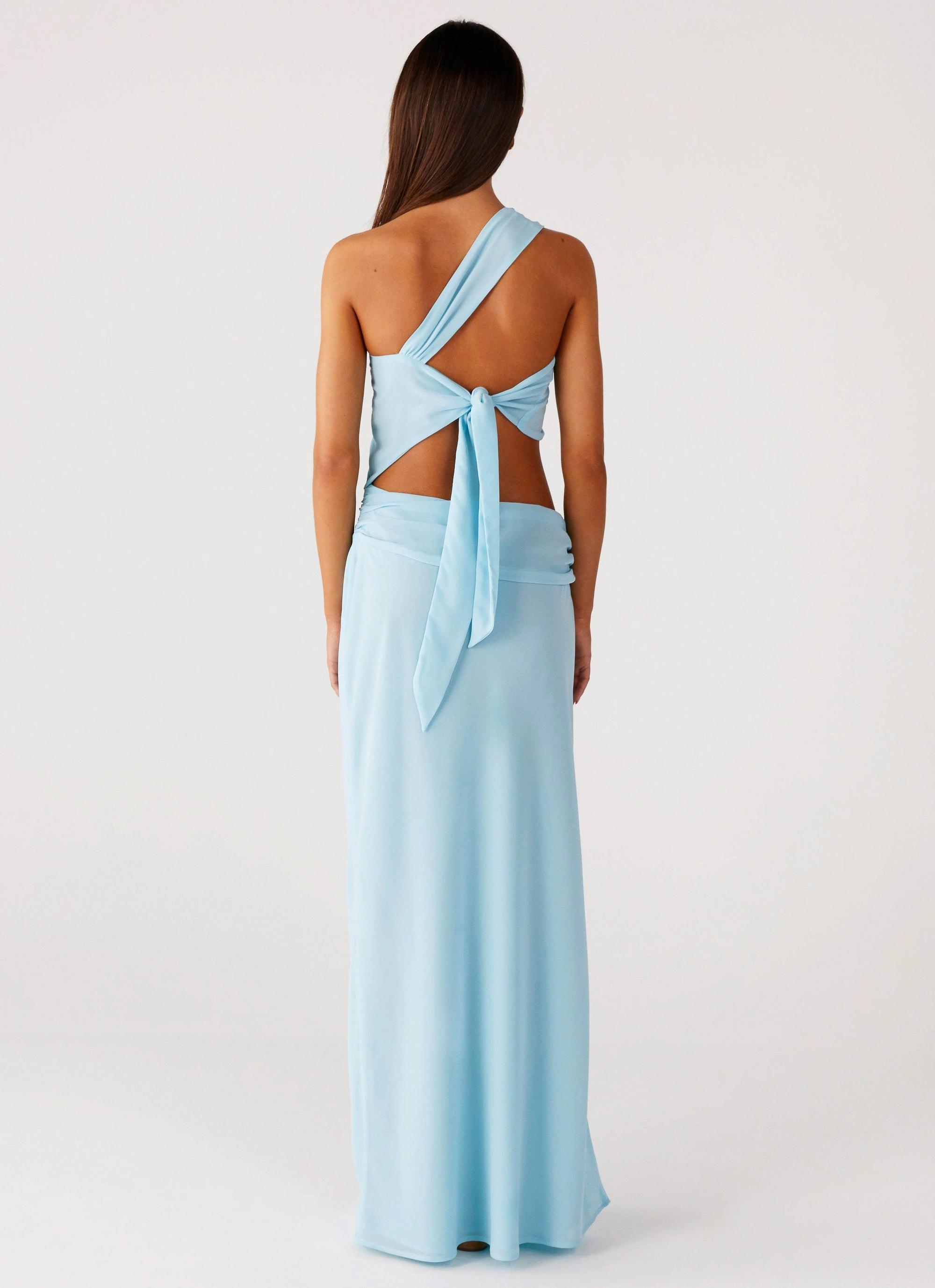Cindelle One Shoulder Maxi Dress - Turquoise Handmade